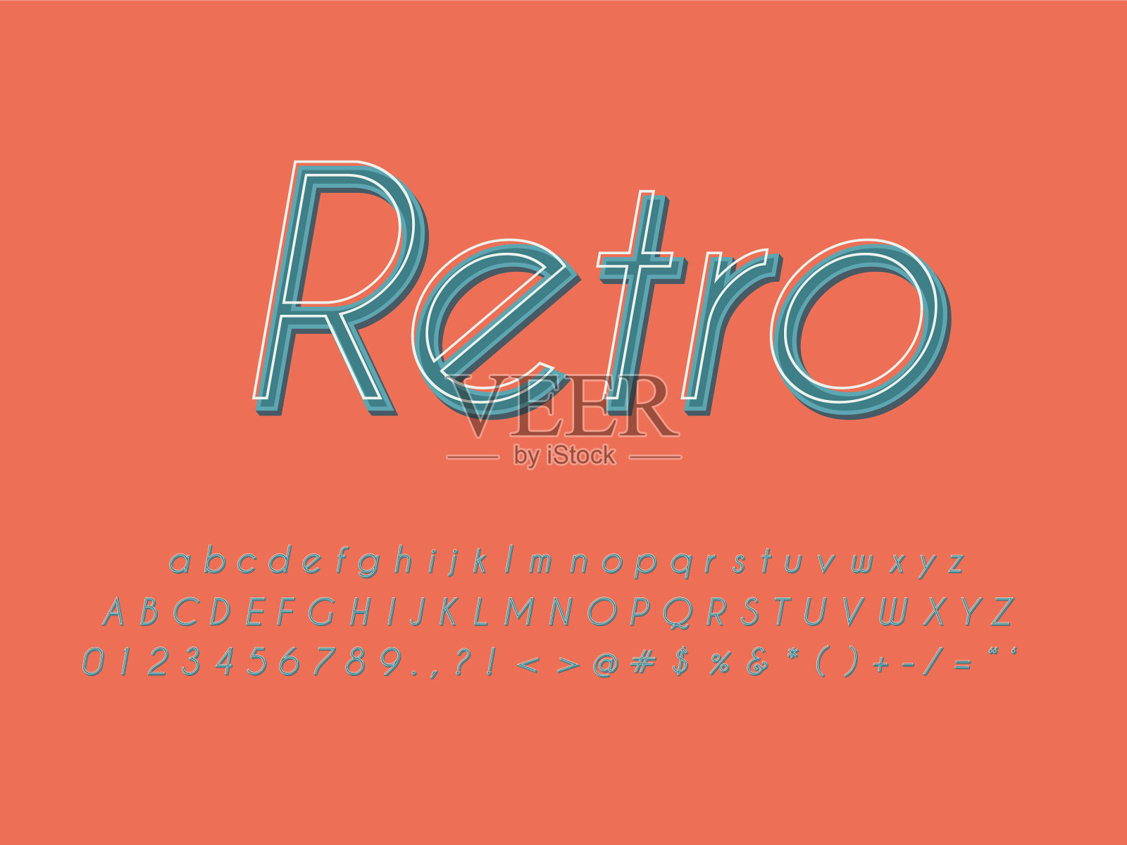 复古字体和字母表股票插画图片素材