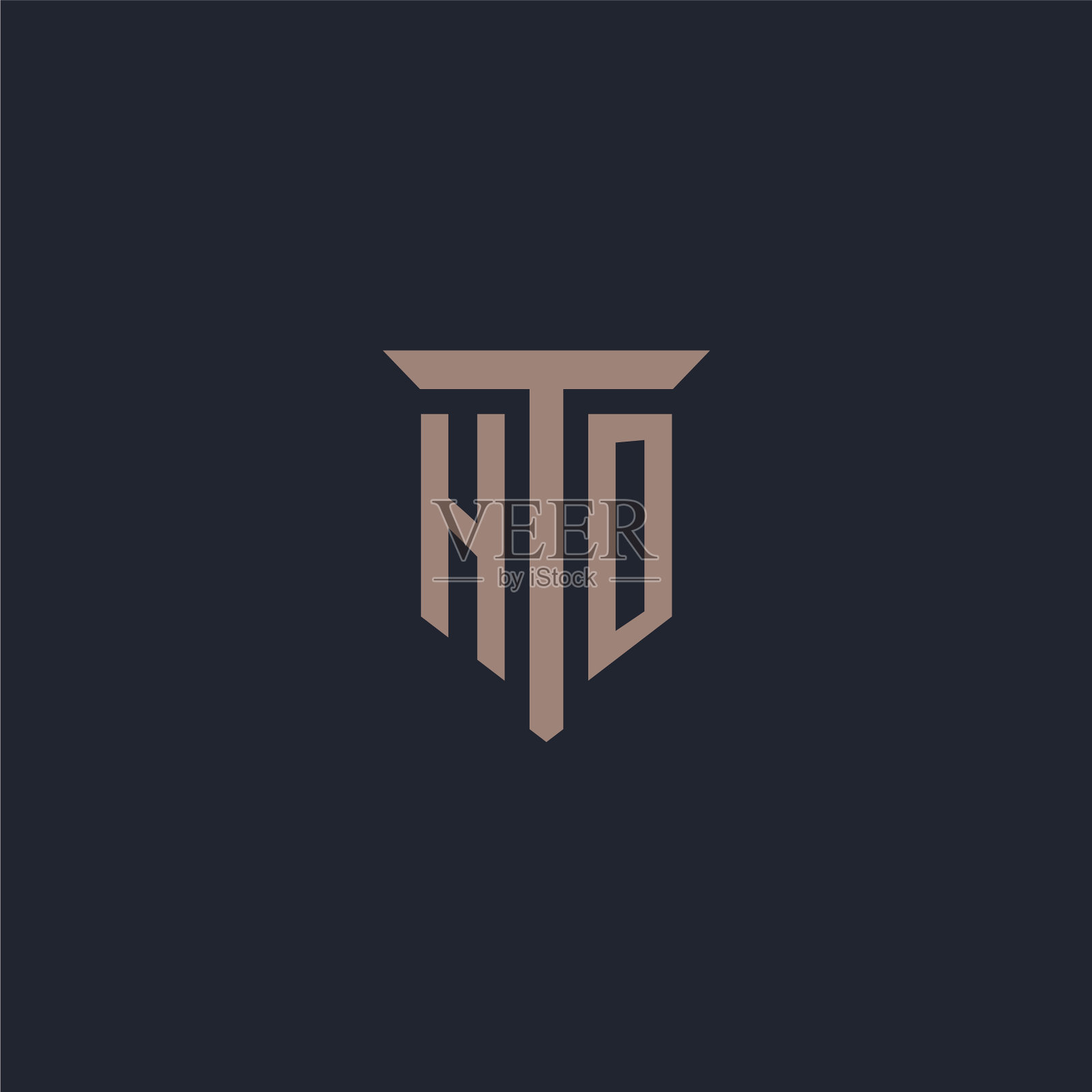 Ho最初的标志字母与支柱图标设计插画图片素材