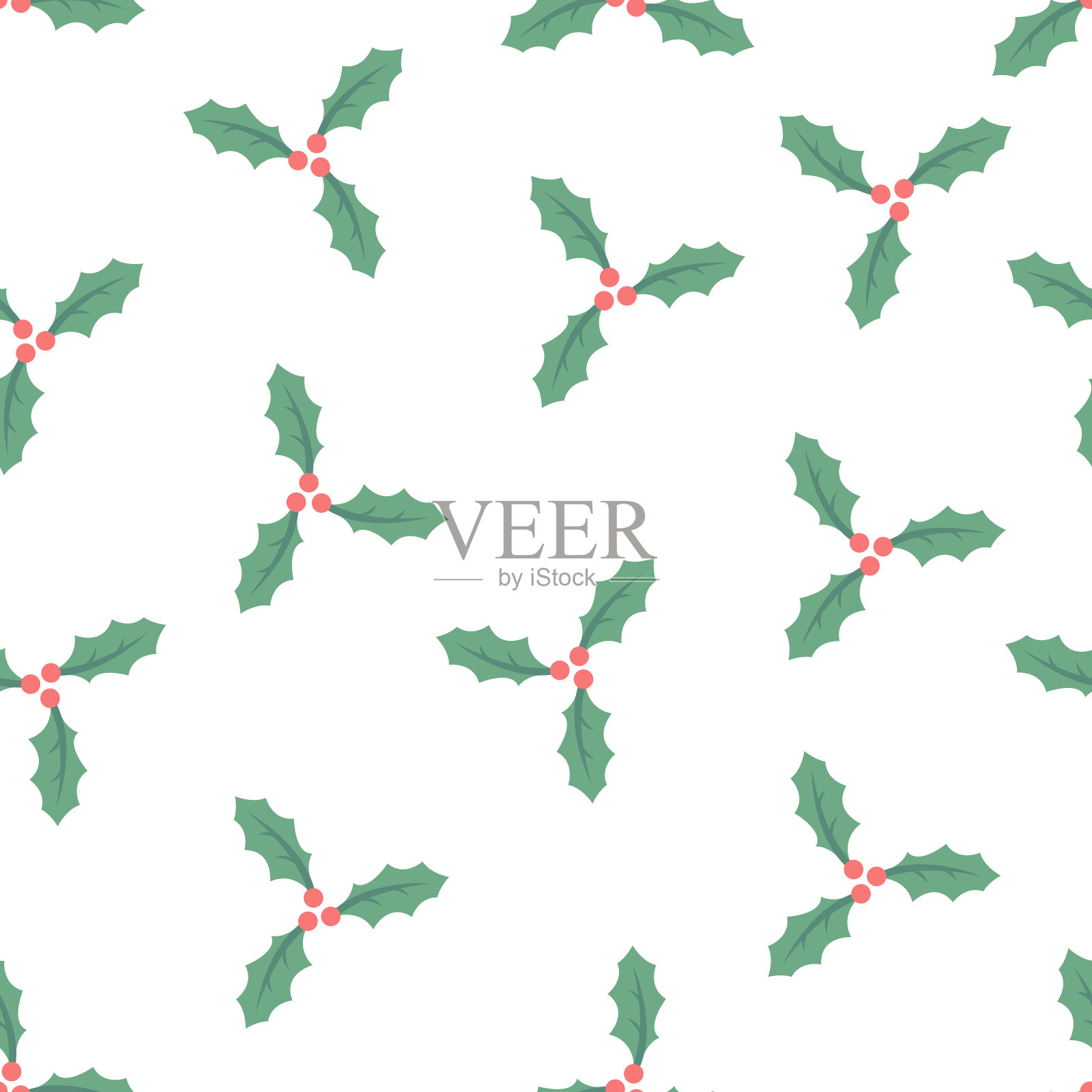 无缝圣诞浆果背景插画图片素材