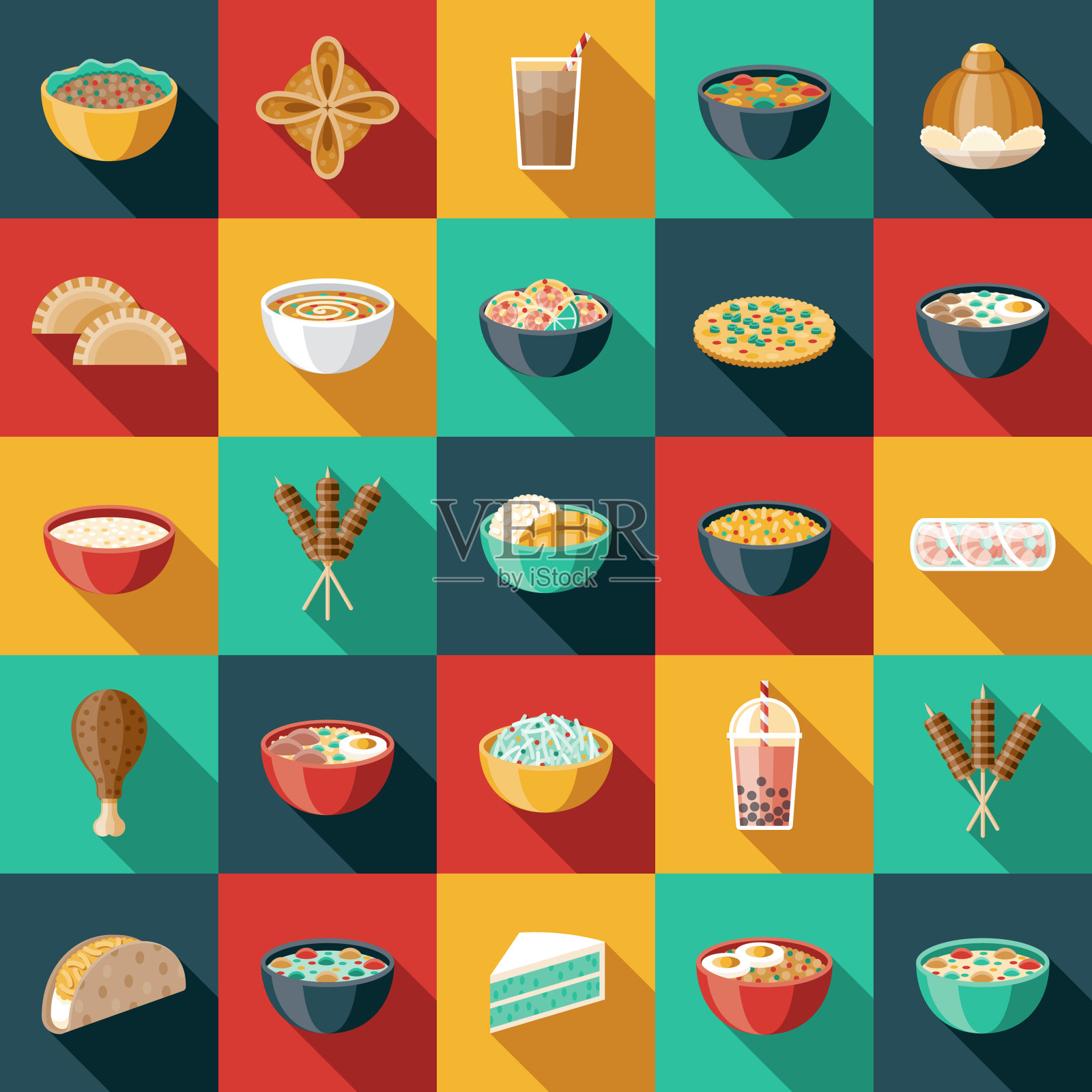 泰国菜图标套装插画图片素材