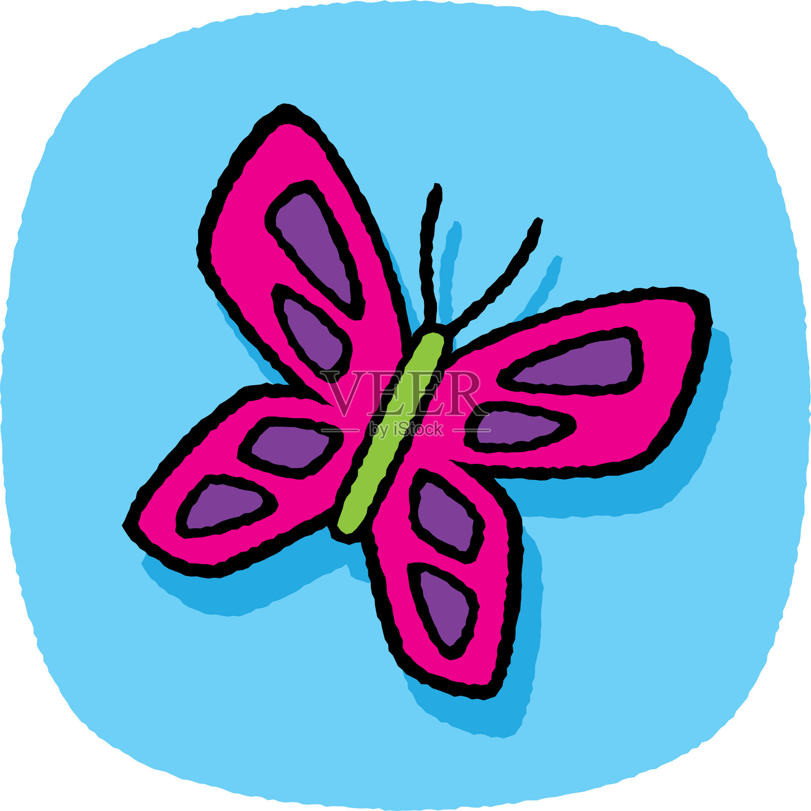 蝴蝶涂鸦7插画图片素材