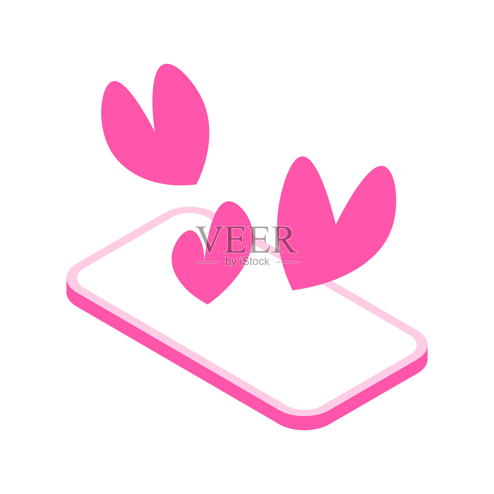 智能手机和心形图案插画图片素材