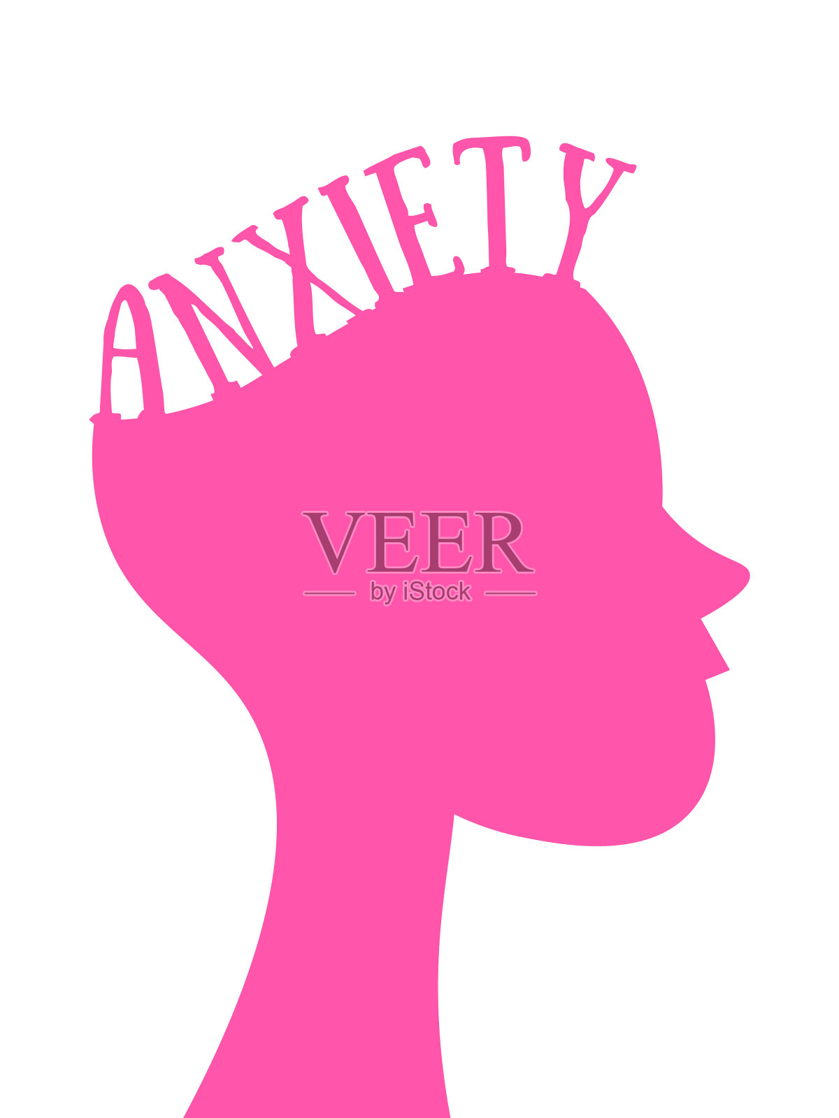 心理健康轮廓设计插画图片素材