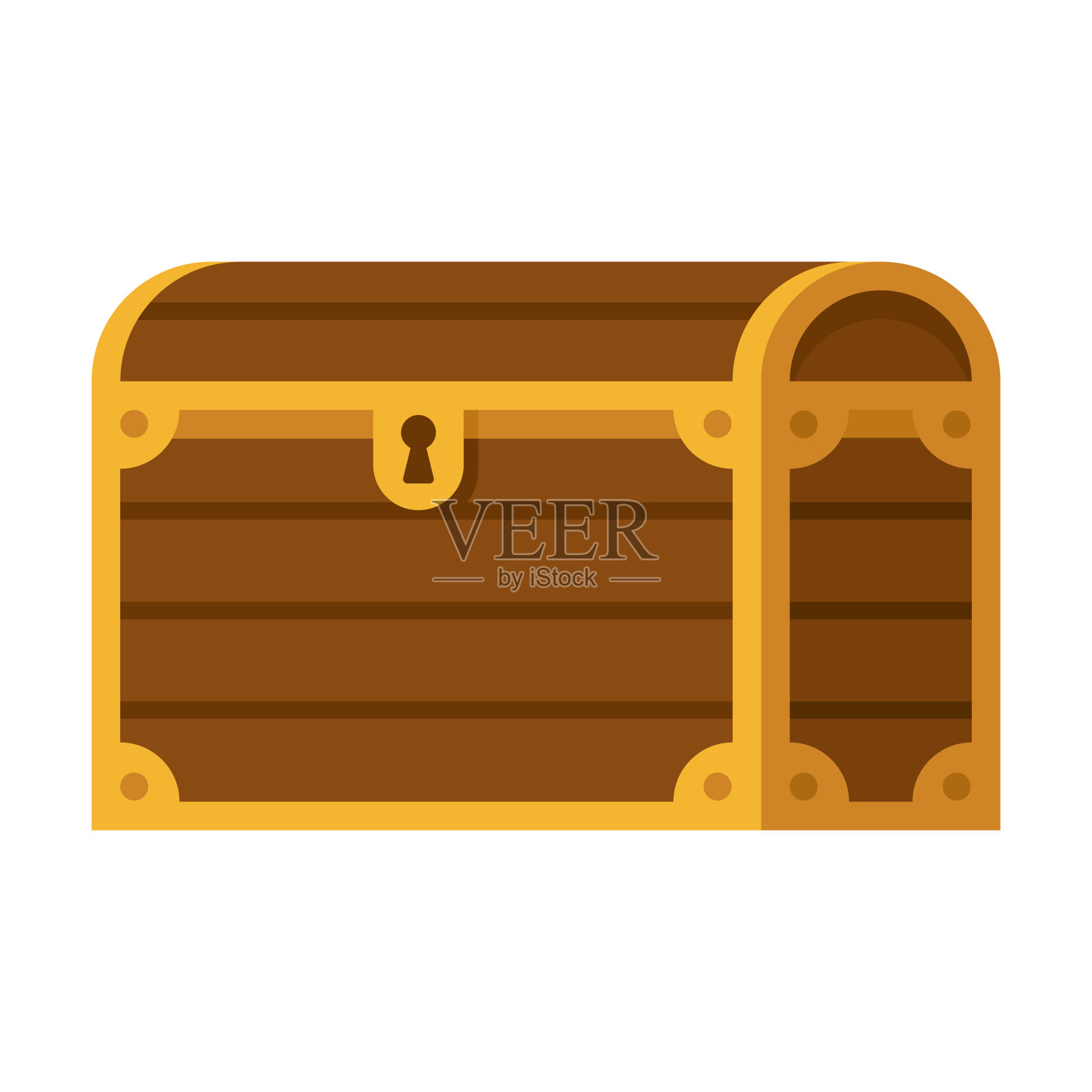 宝箱图标上透明的背景插画图片素材