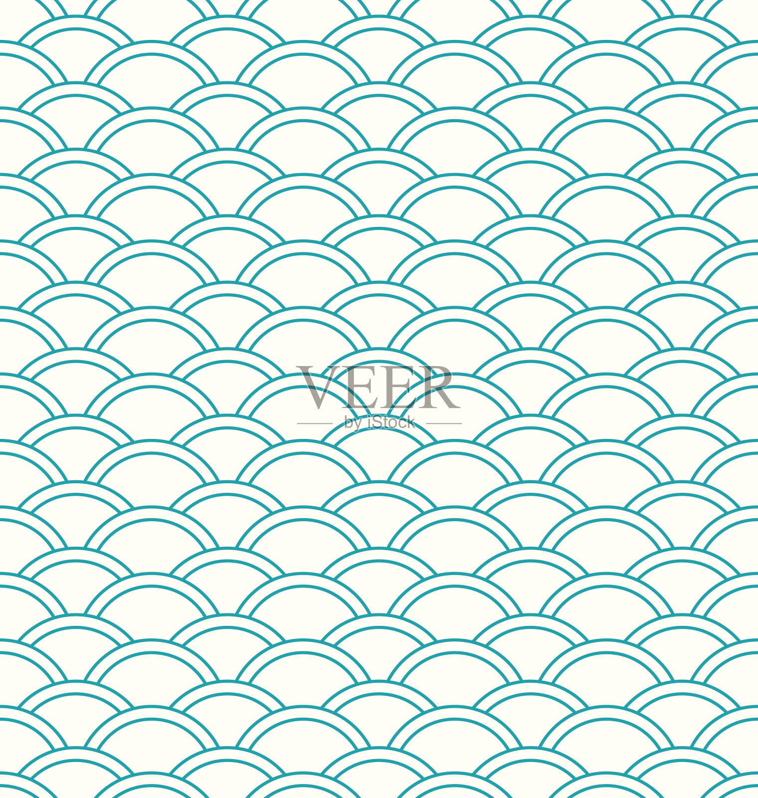 中式无缝圆形抽象波浪纹样插画图片素材