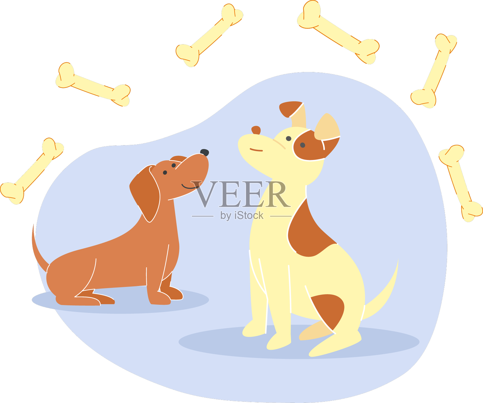 可爱的小狗小狗平设计元素图片