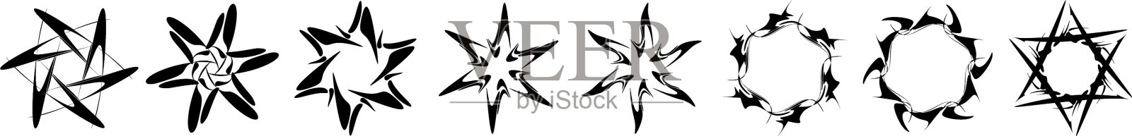 抽象圆形拉伸，非晶非形象化插画图片素材