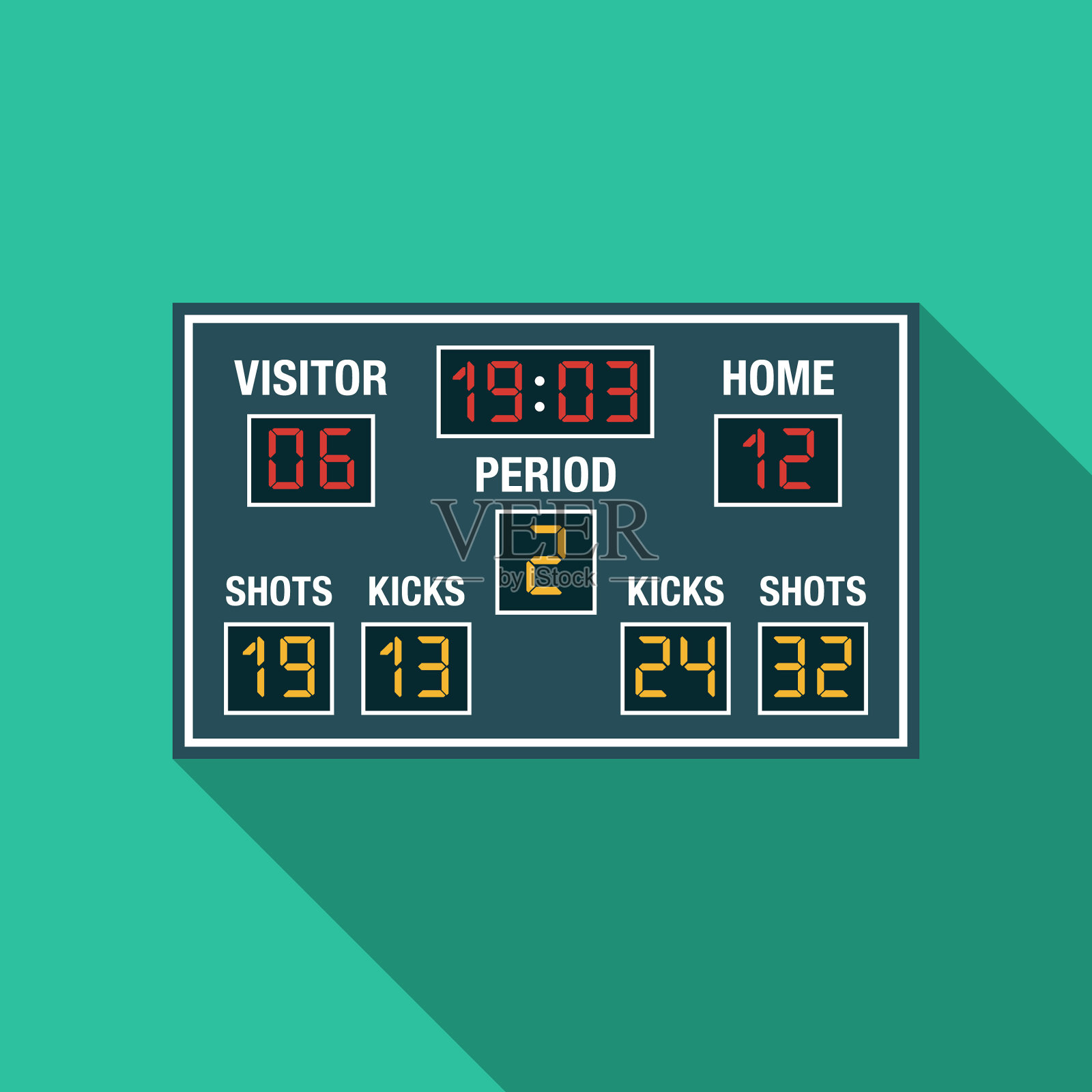 足球记分板图标插画图片素材