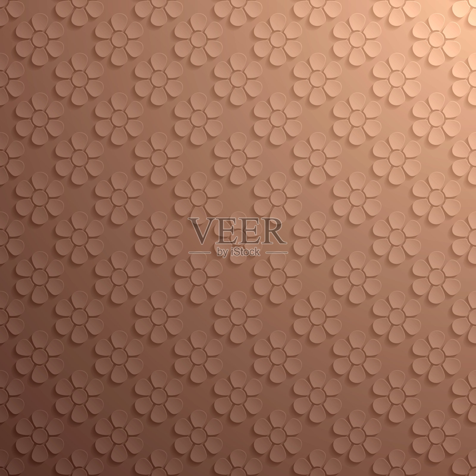 抽象的棕色背景-花卉图案插画图片素材