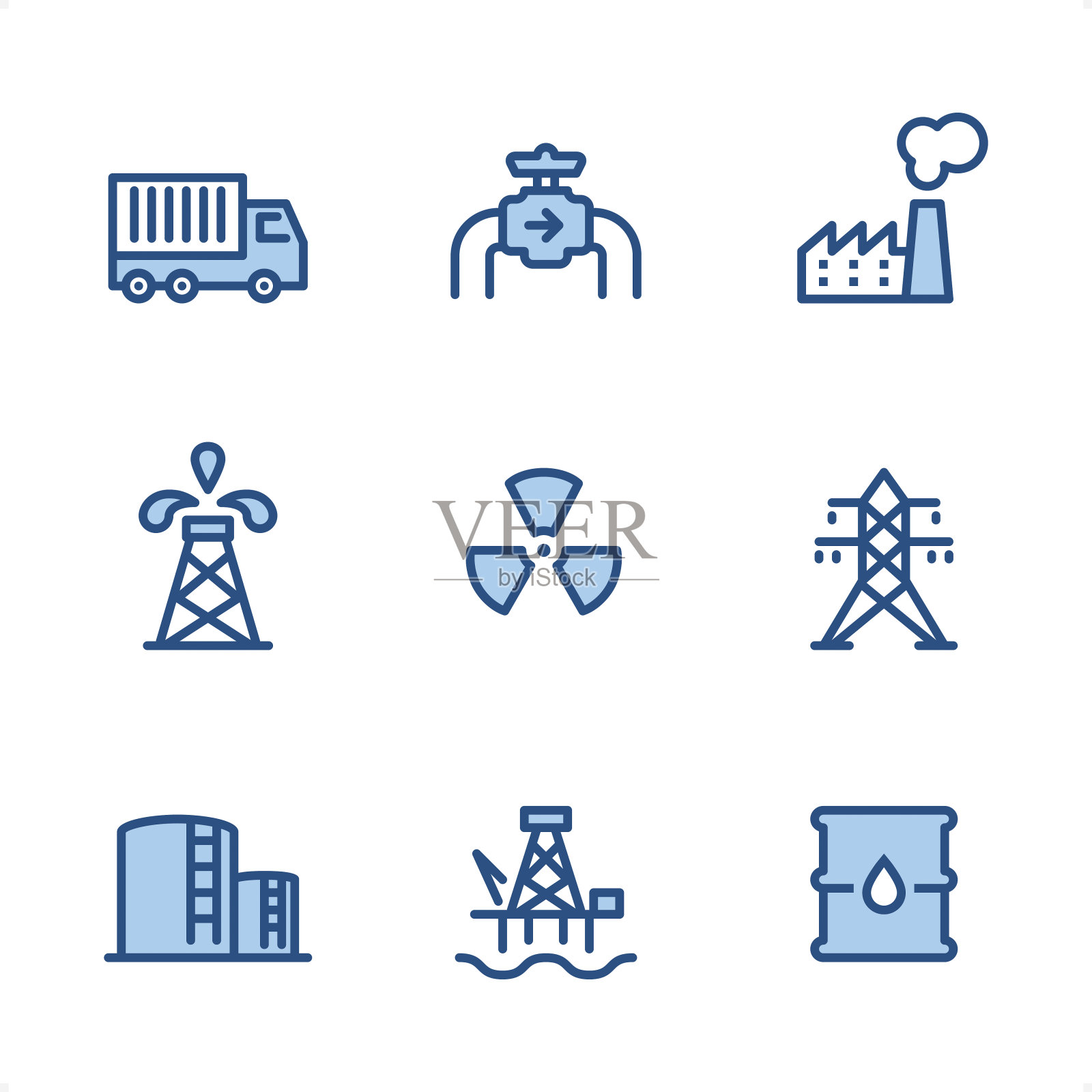 行业-像素完美的蓝色图标图标素材