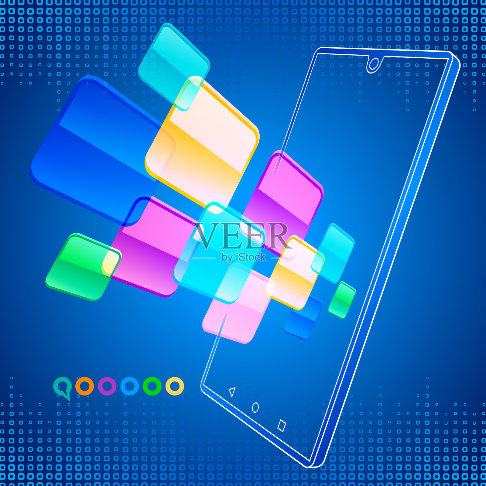 智能手机，通讯技术插画图片素材