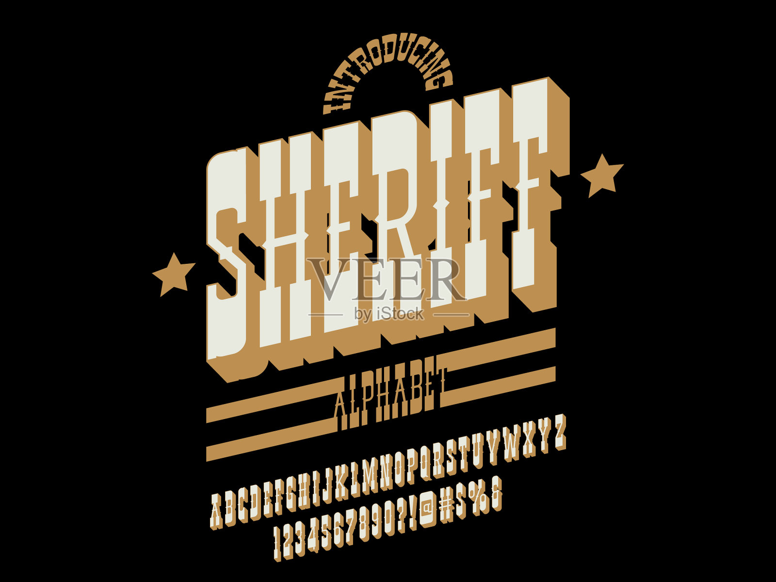 复古字体。插画图片素材