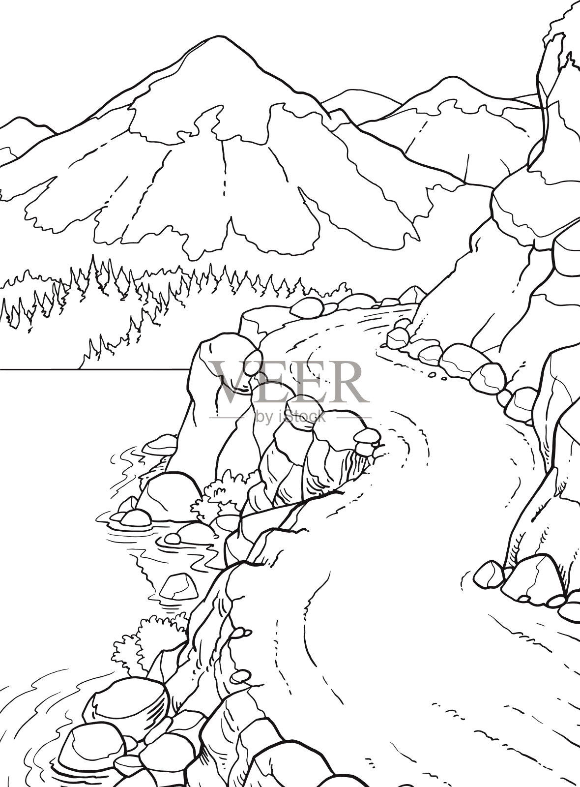 自然景观插画图片素材