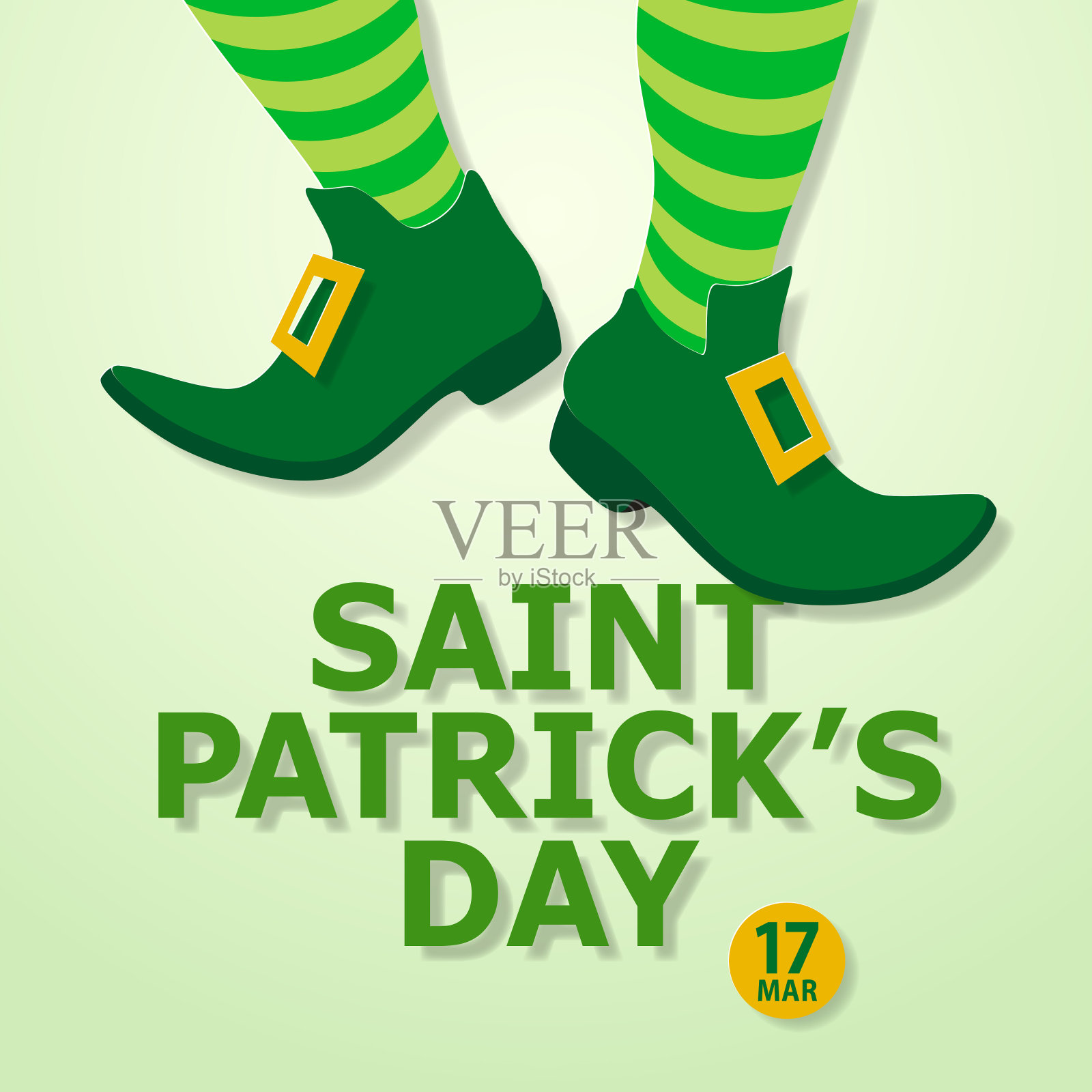 圣帕特里克节小精灵脚插画图片素材