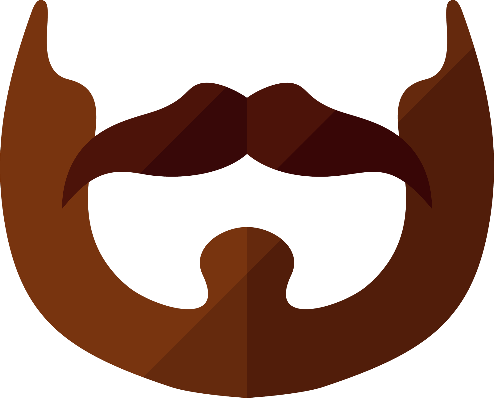 胡须扁平图标与时髦的胡子设计元素图片