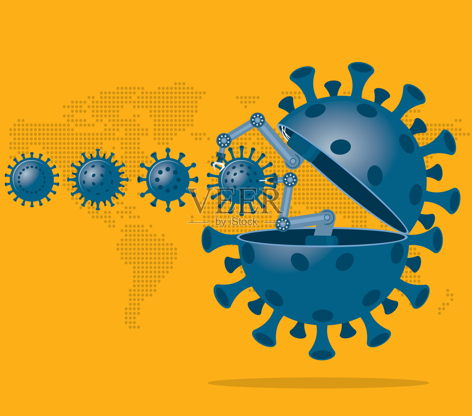 制造——冠状病毒的新变种插画图片素材