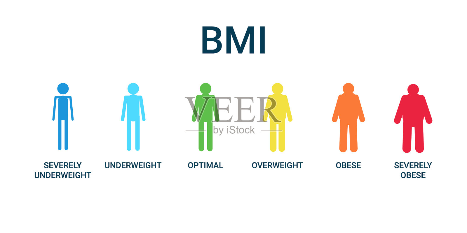 身体质量分类图表身体质量指数和规模插画图片素材