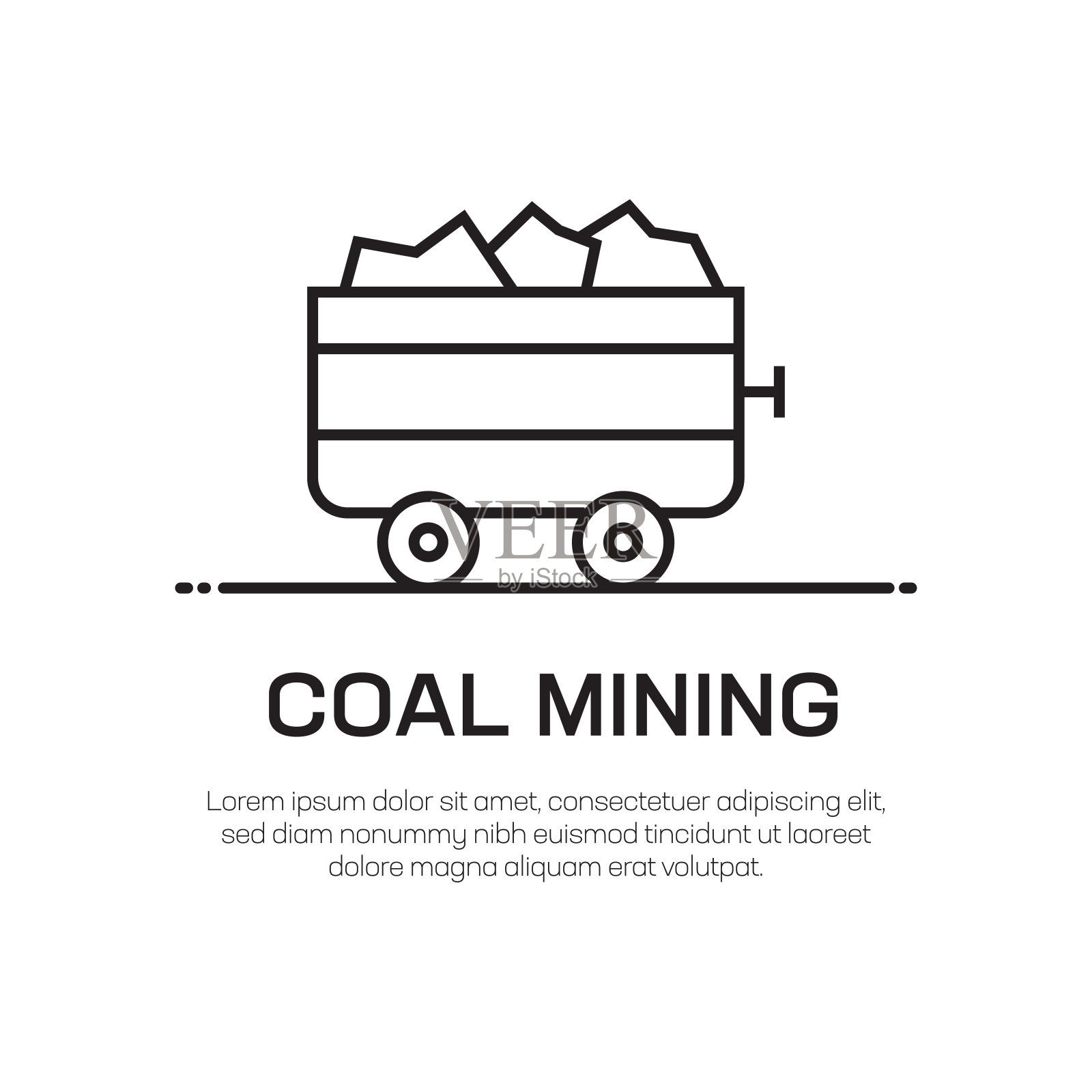 煤矿向量线图标-简单的细线图标，优质的设计元素插画图片素材