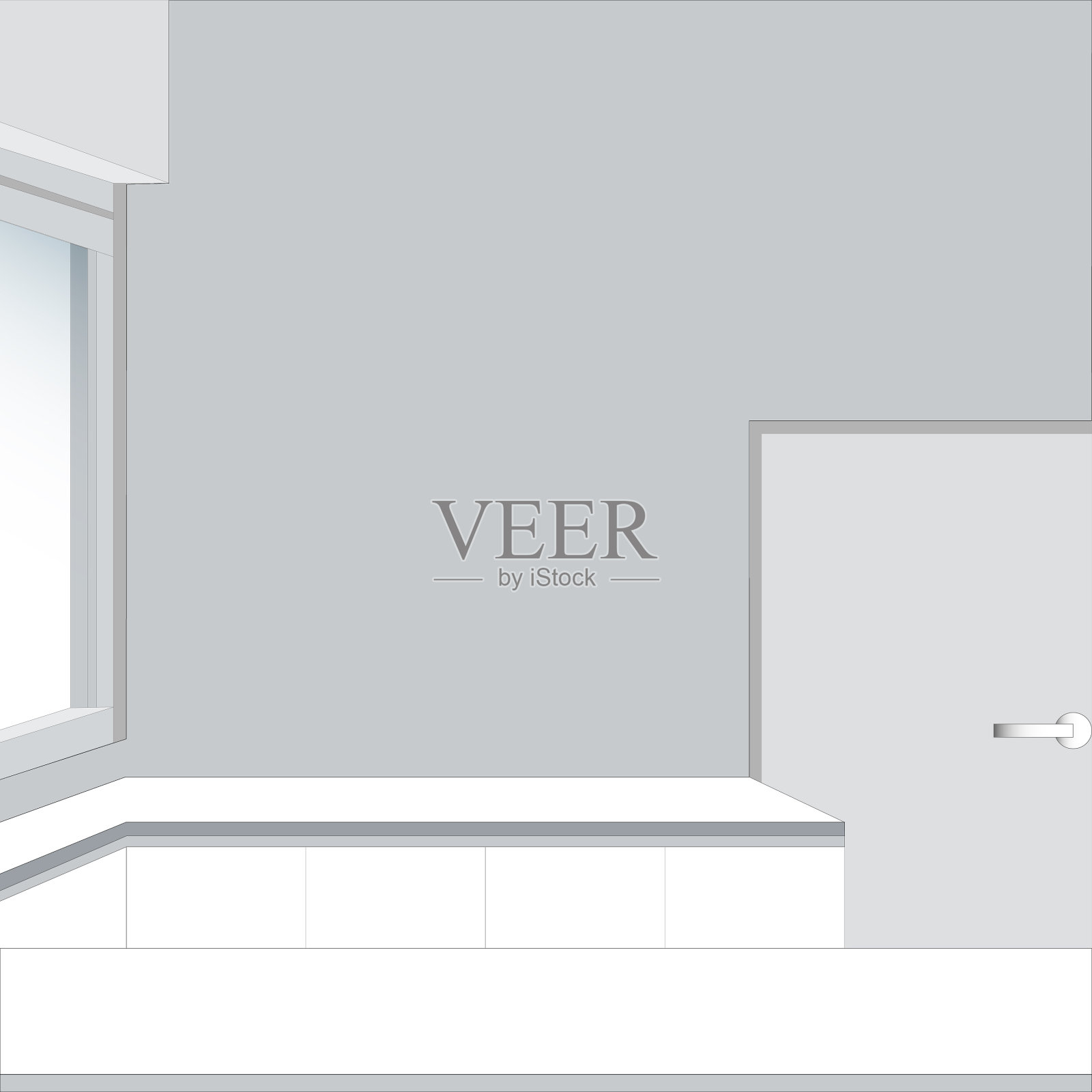 厨房台面及橱柜插画图片素材