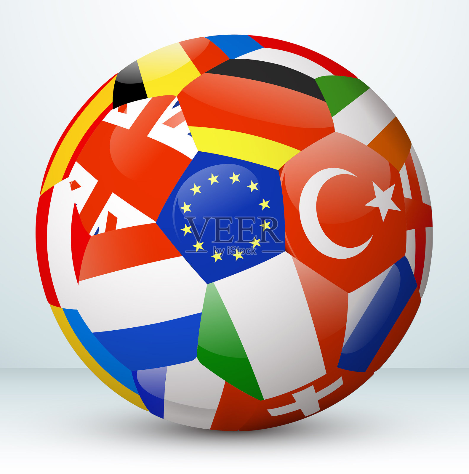 欧洲足球标志插画图片素材