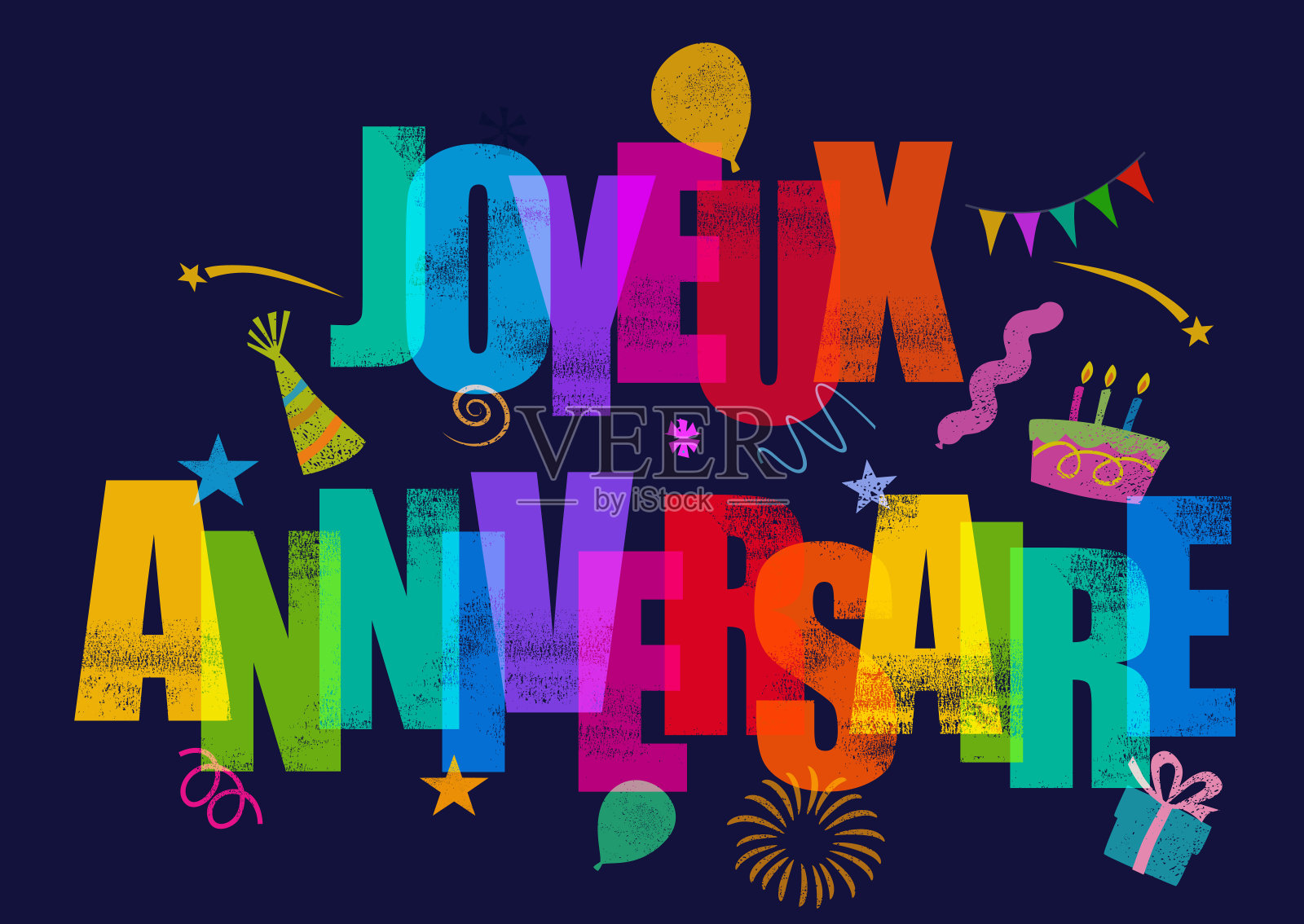 生日快乐-生日快乐用英语插画图片素材