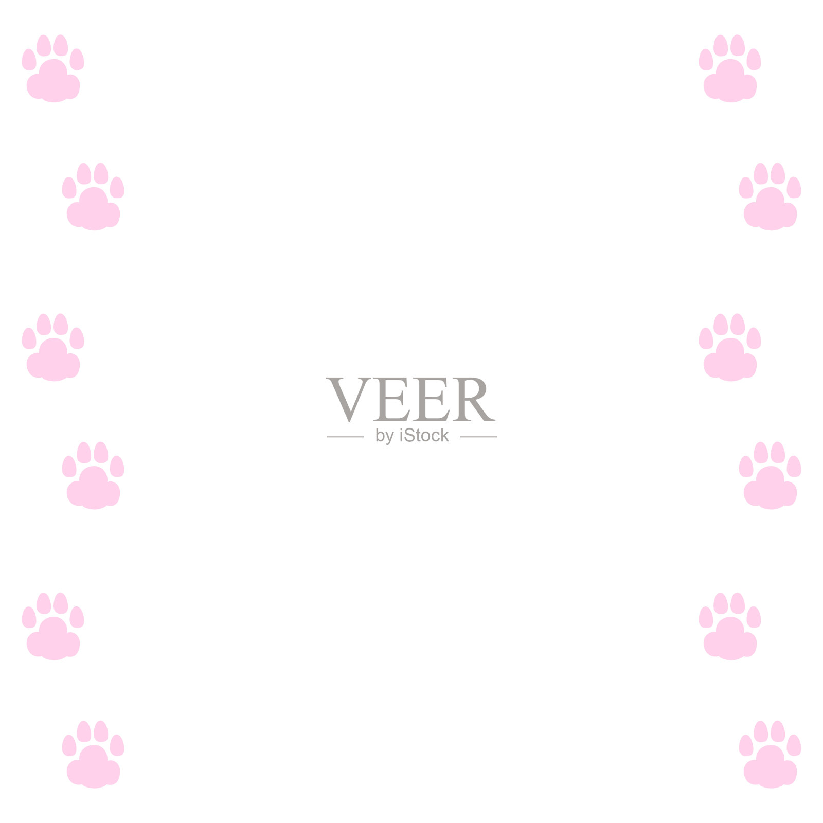 矢量插图简单的动物脚印。插画图片素材