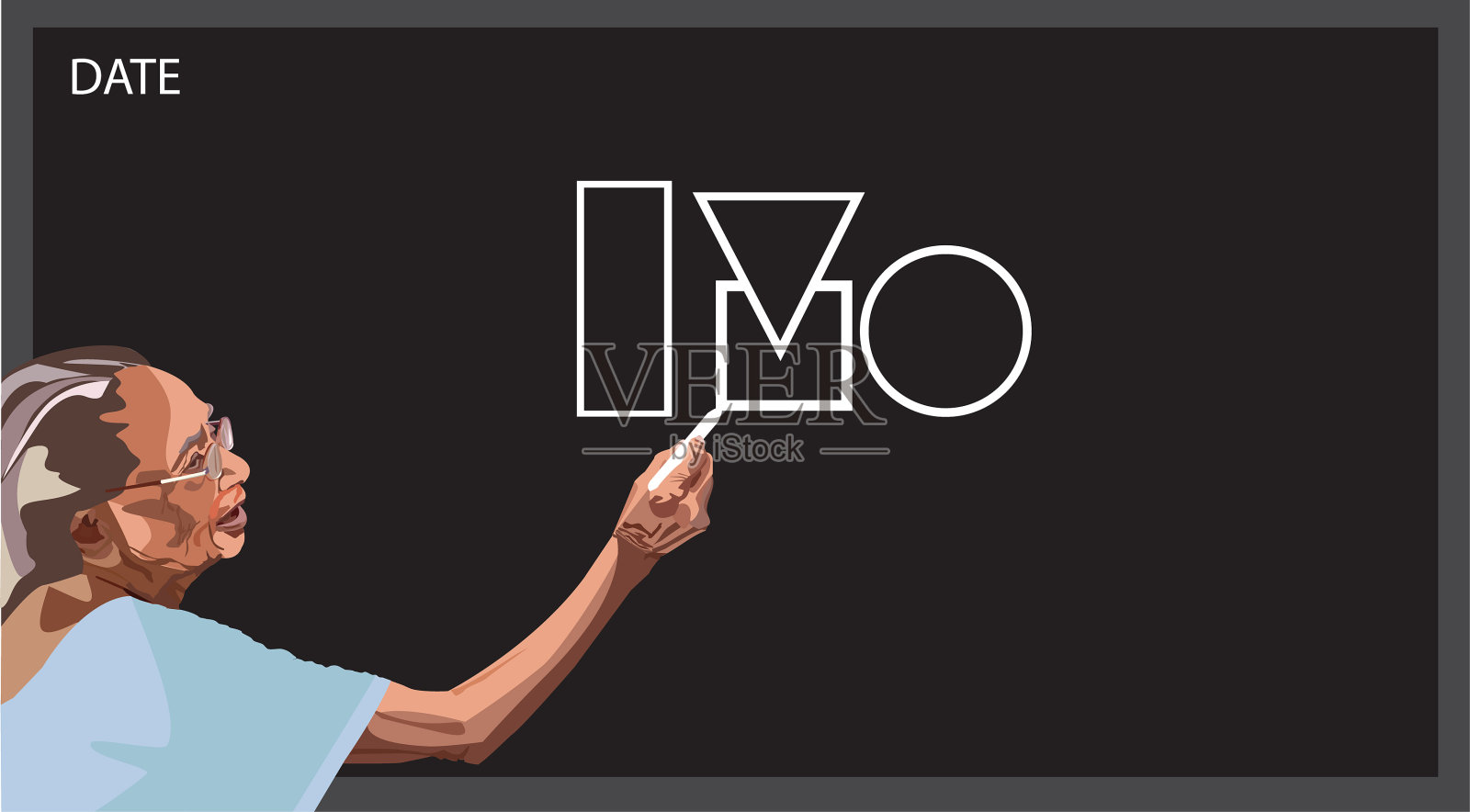 老女人老师，插画图片素材