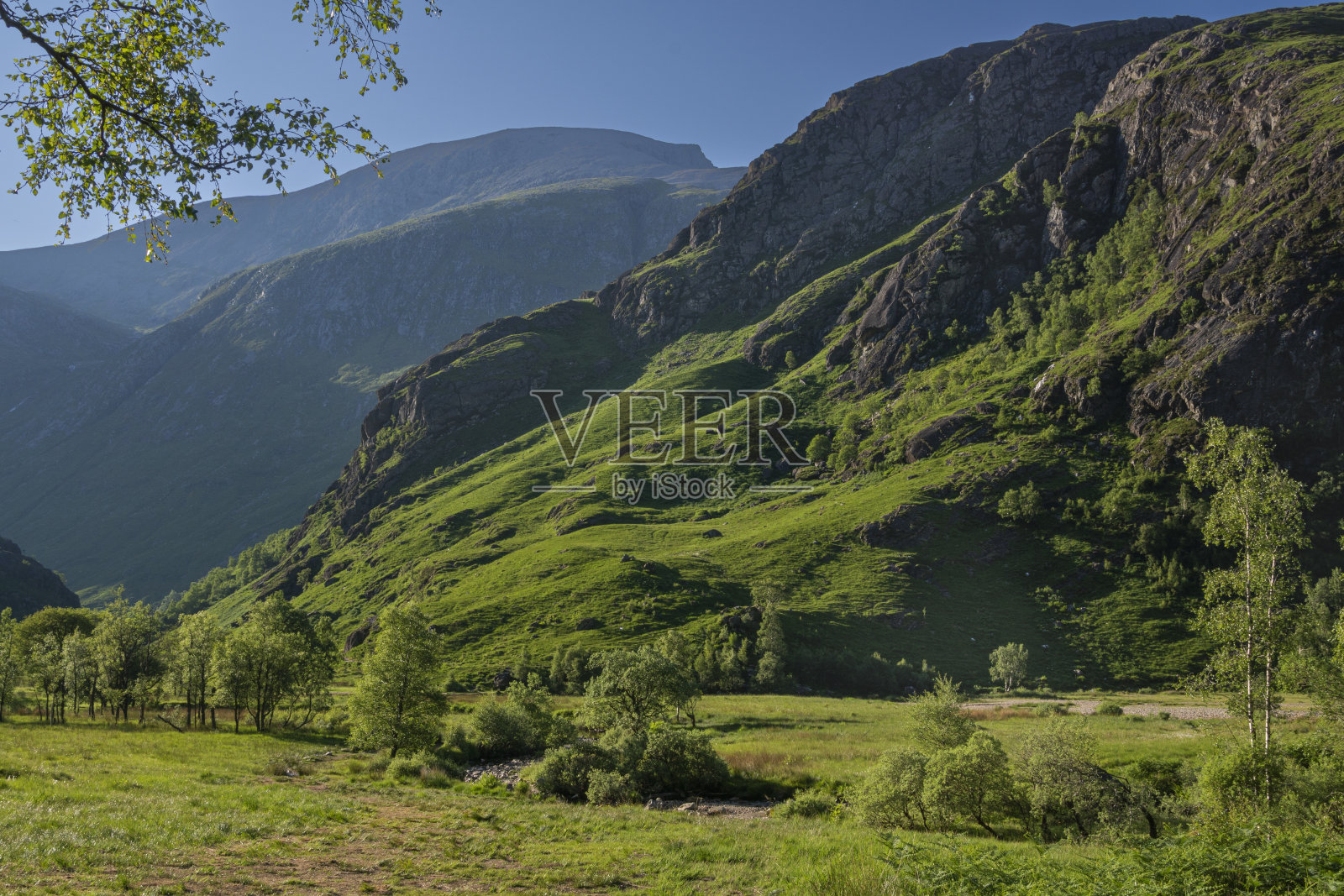 苏格兰威廉堡斯蒂尔瀑布山谷的世外桃源景观照片摄影图片