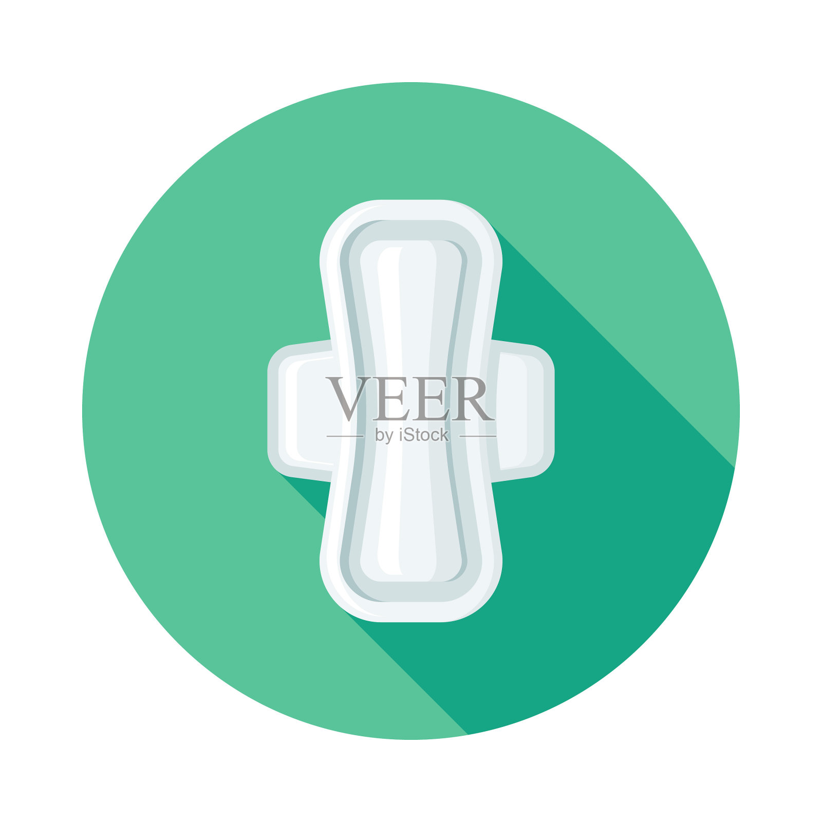 卫生巾平面设计女性生殖图标与侧影插画图片素材