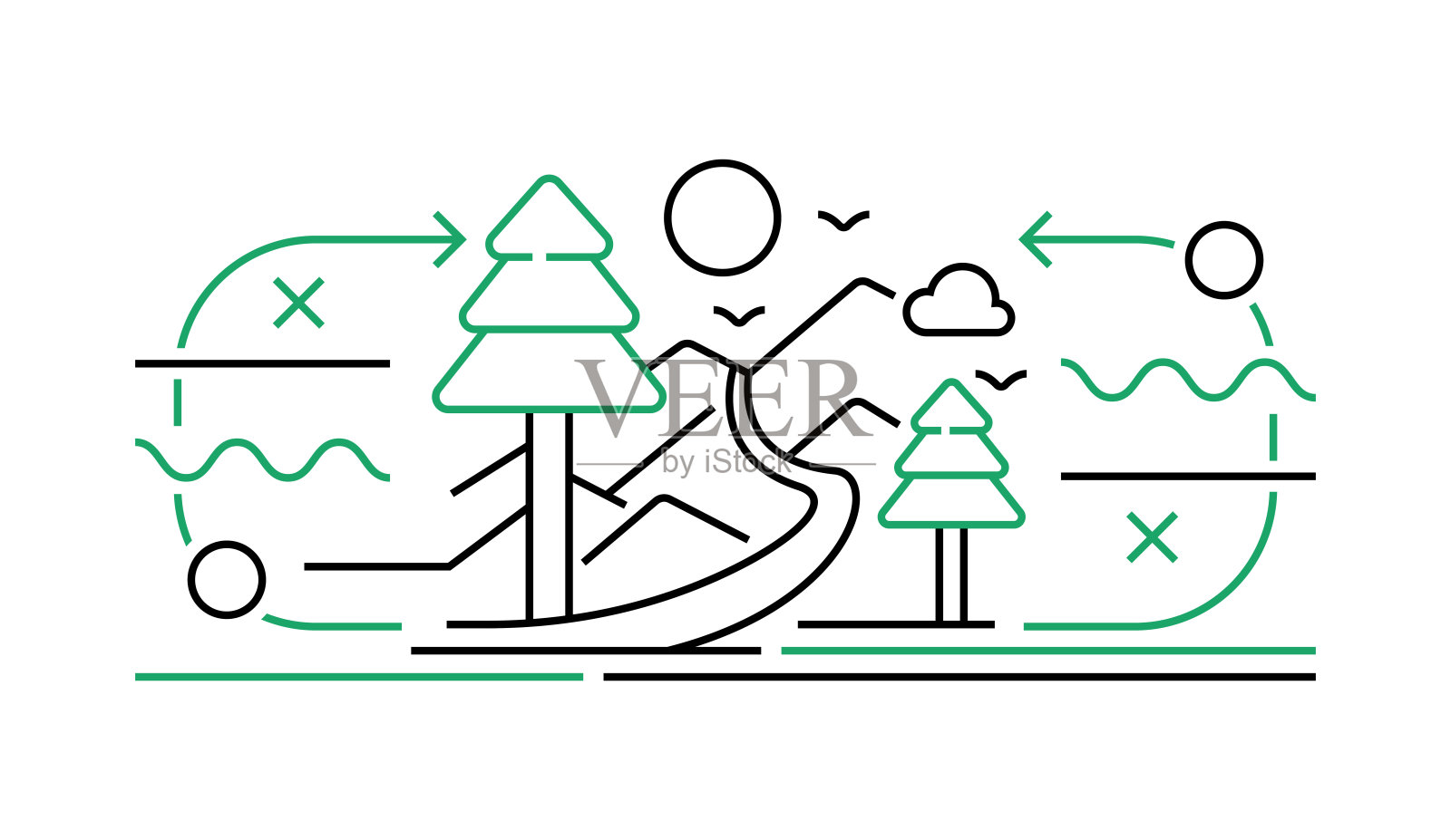 国家公园线路图标插画图片素材