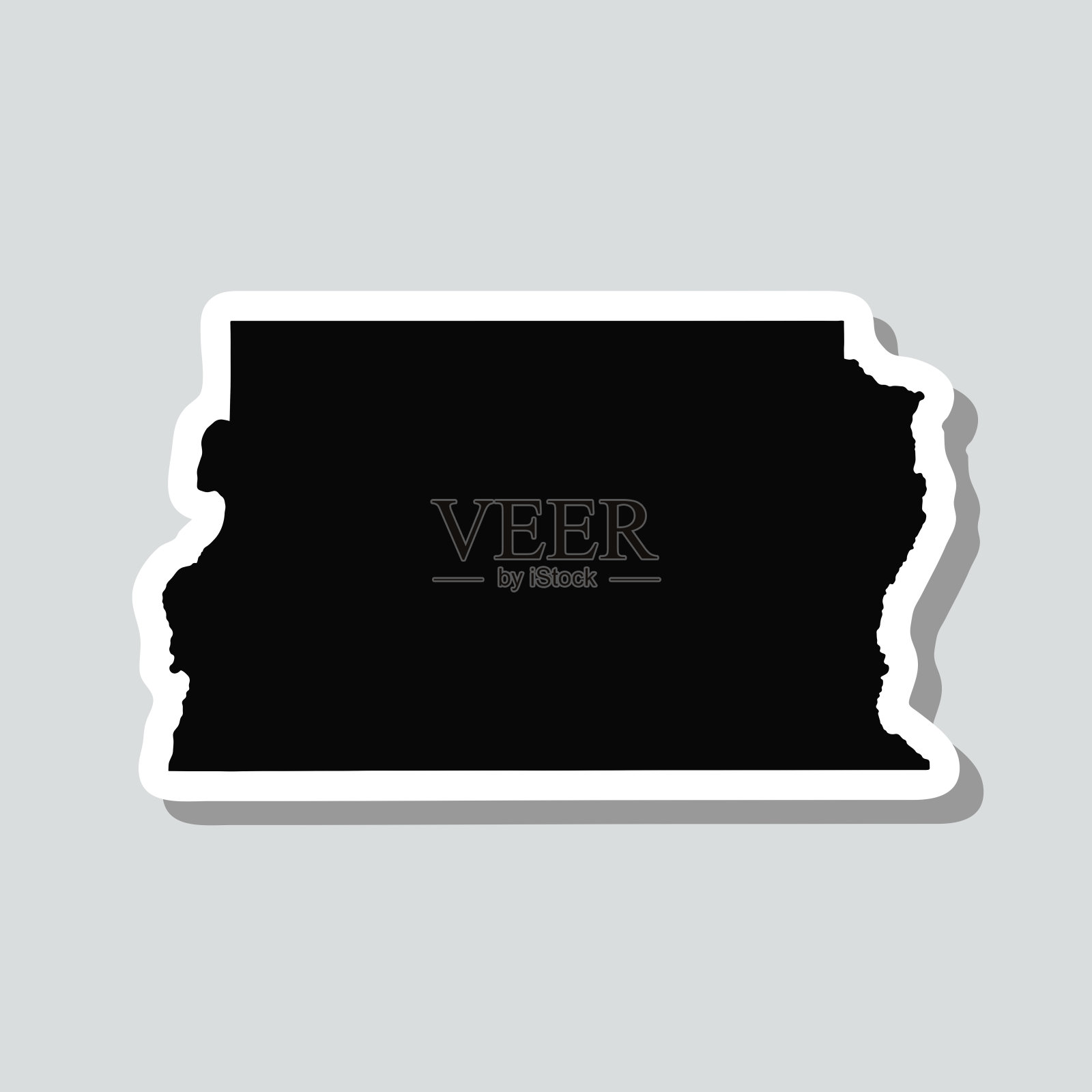 联邦地区地图贴纸上的灰色背景插画图片素材