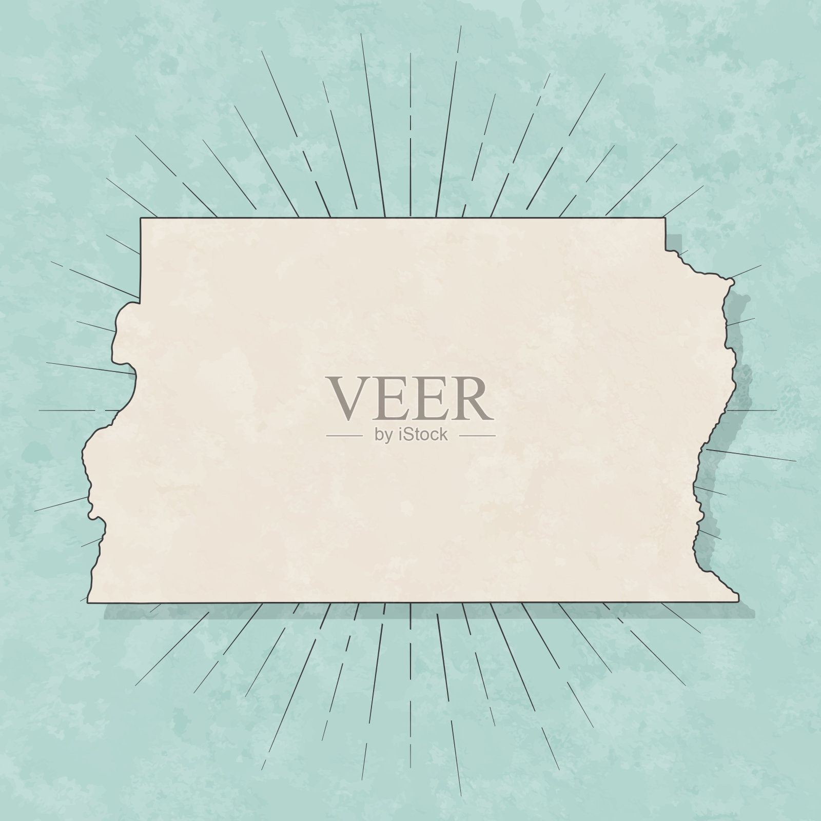 联邦地区地图在复古风格-旧纹理纸插画图片素材