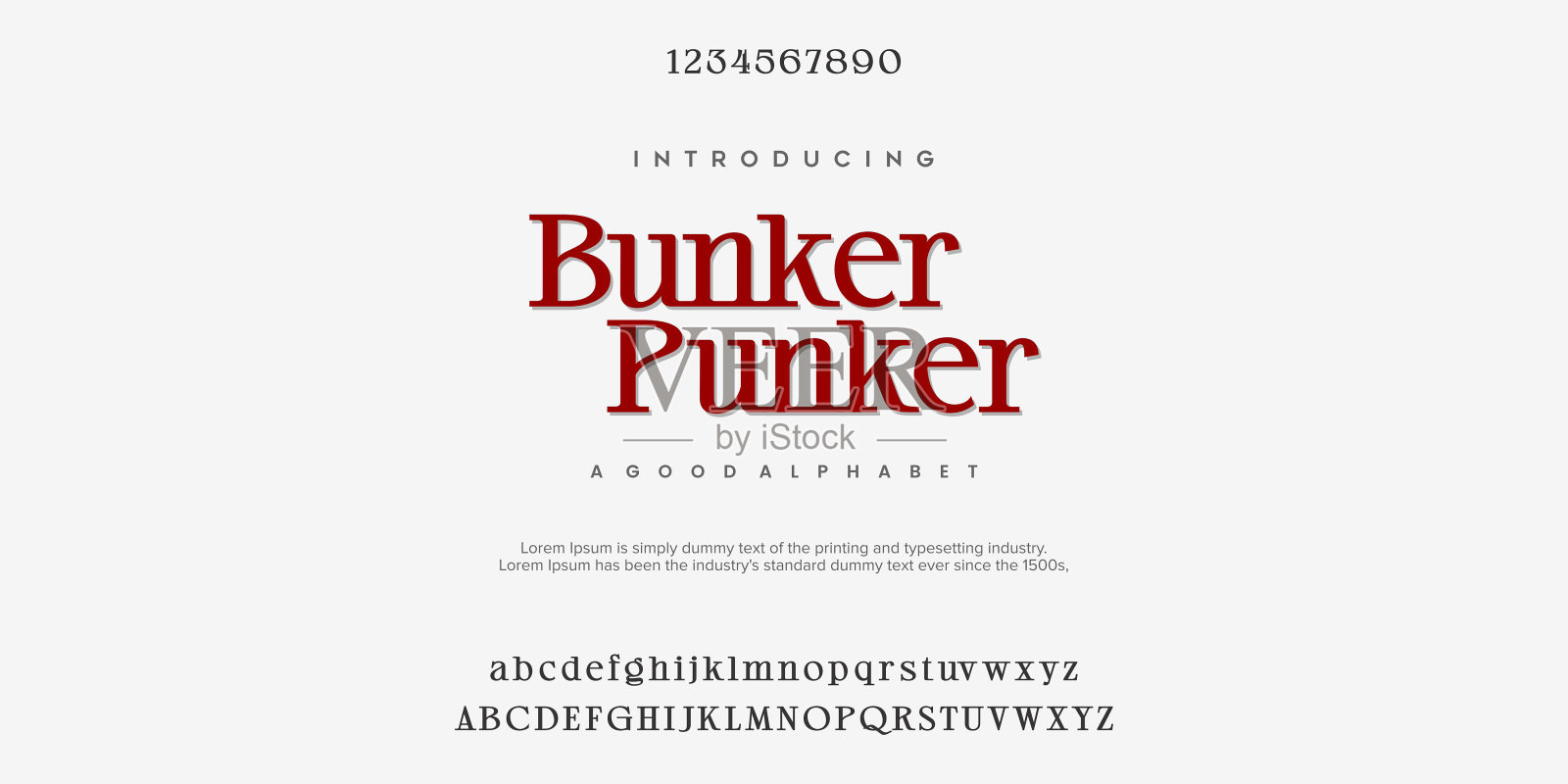 Bunker Punker抽象时尚字体字母表插画图片素材