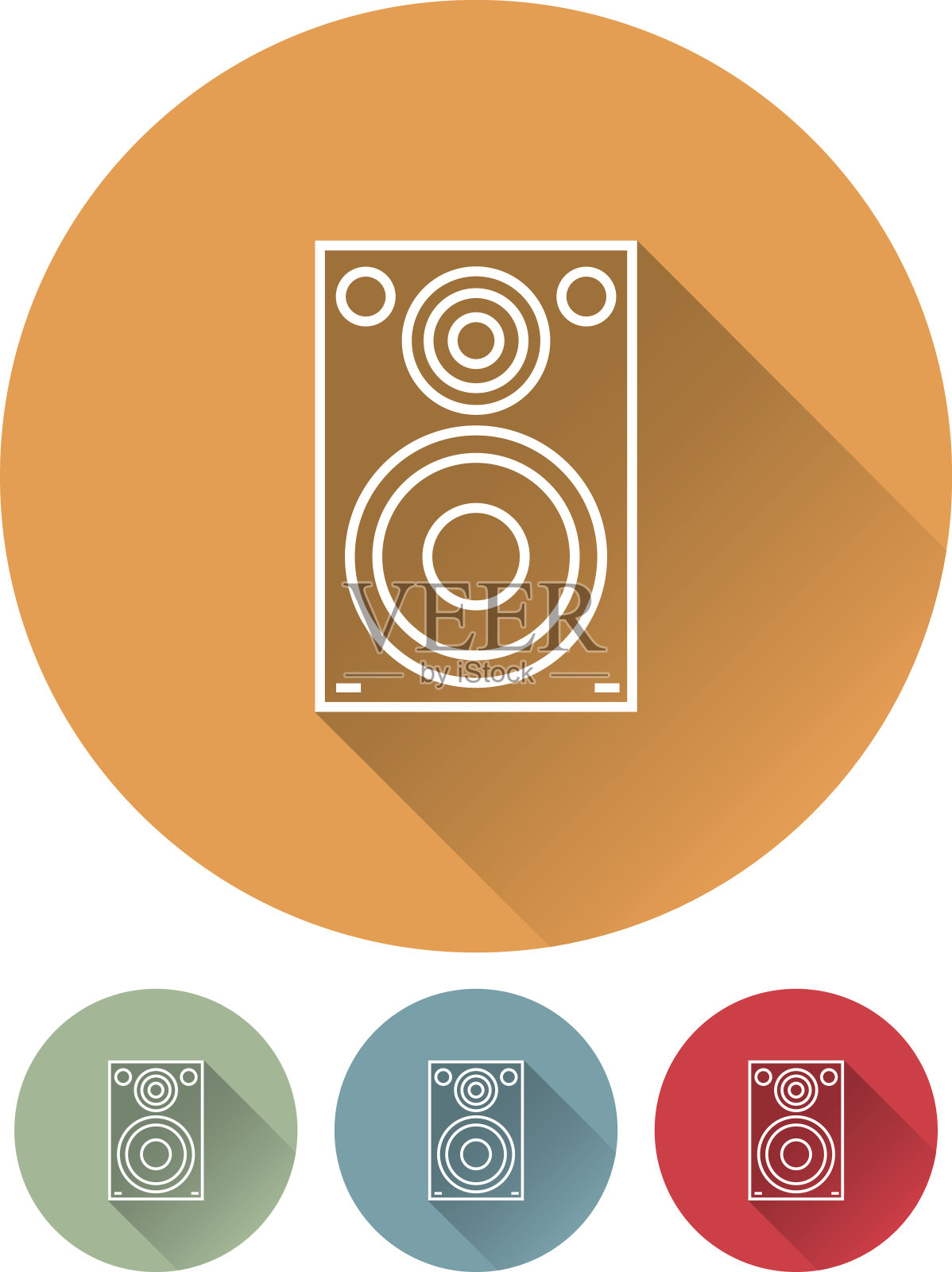 细线平面设计DJ图标:扬声器插画图片素材