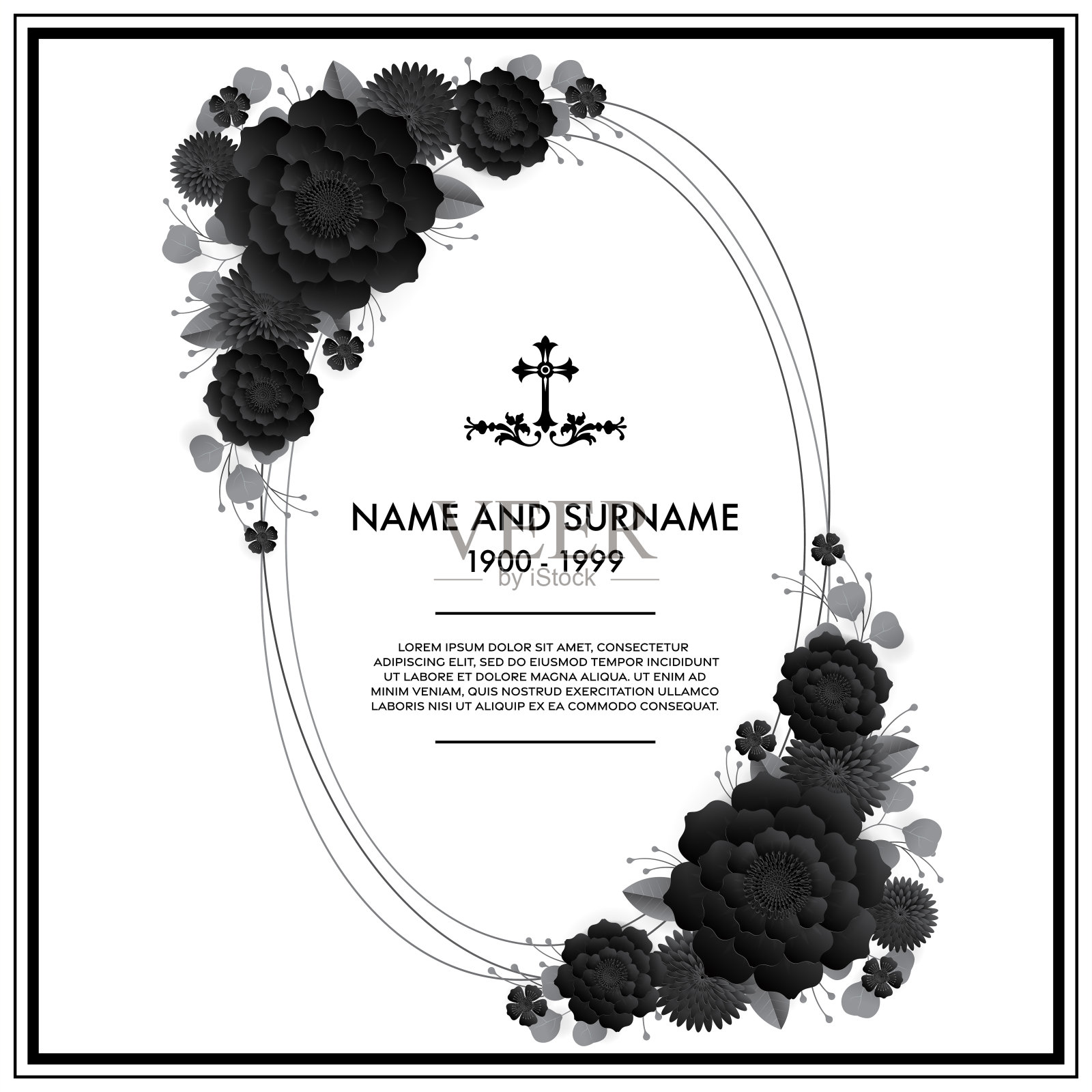 纪念及丧葬卡插画图片素材