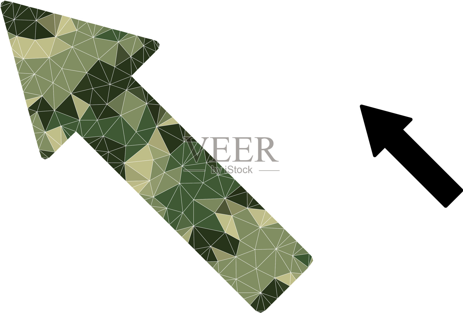 三角马赛克左箭头图标迷彩插画图片素材
