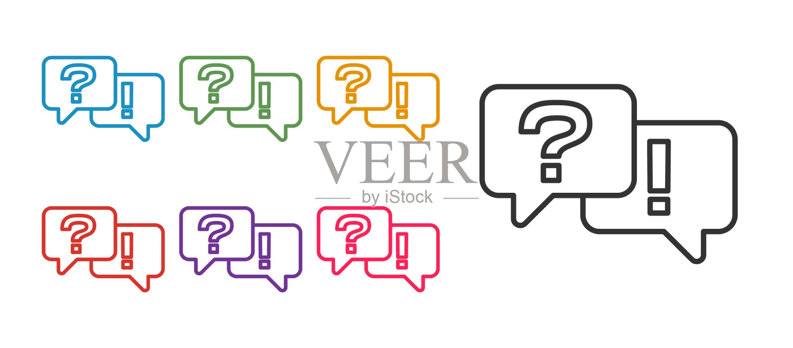 设置提问和回答的对话框图标素材