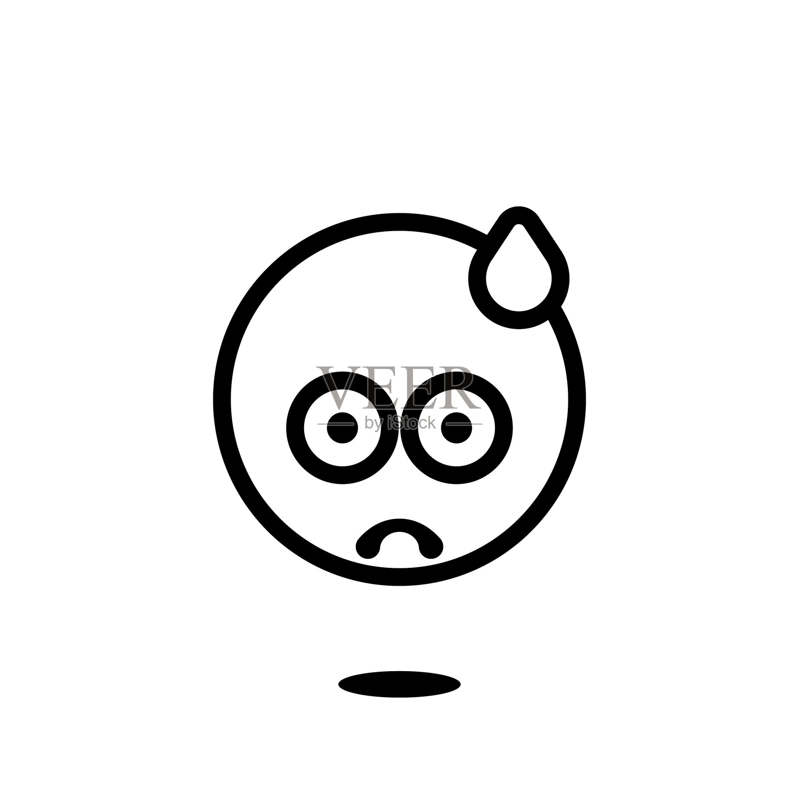 表情可爱的线条艺术风格插画图片素材