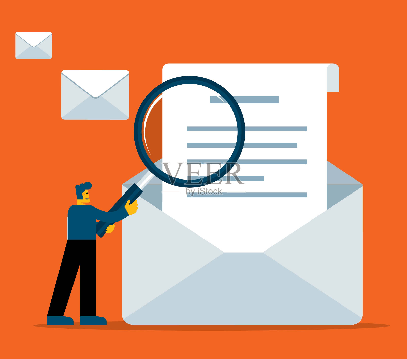 你有邮件-商人插画图片素材