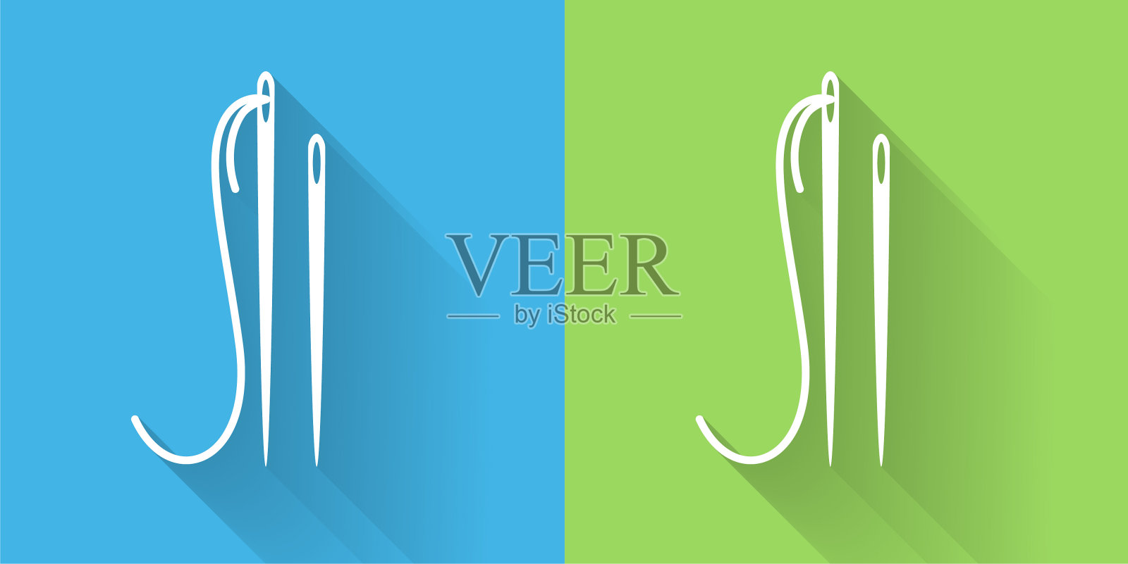 缝纫针与长影子图标插画图片素材