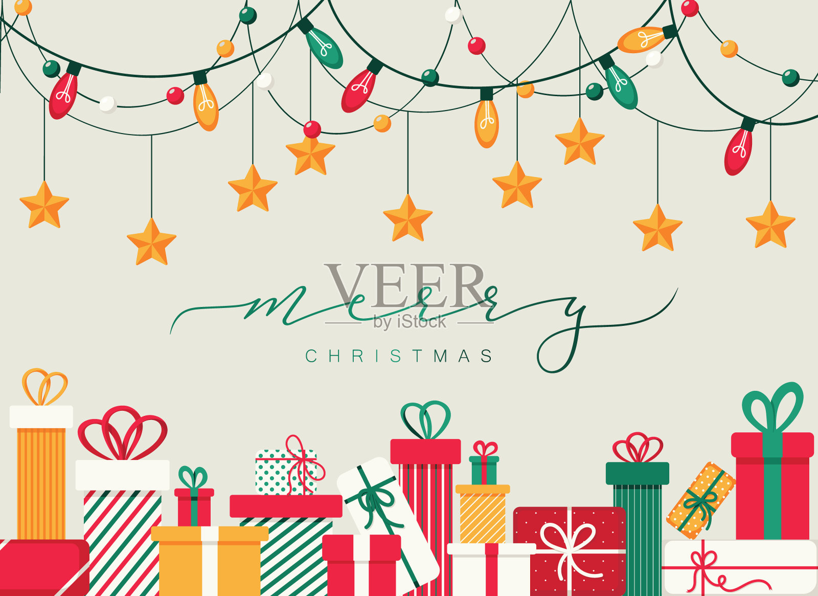 异想天开的圣诞贺卡插画图片素材