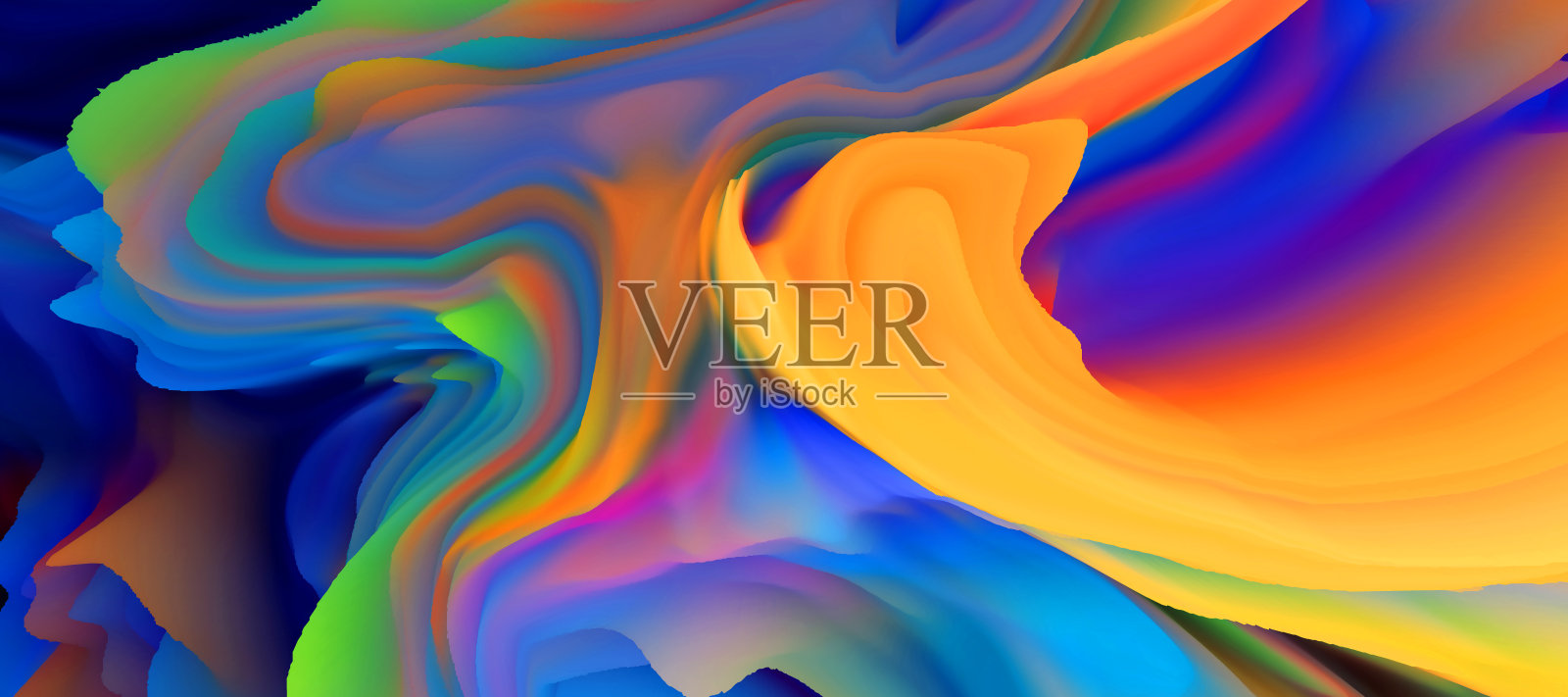 抽象的背景颜料在多种色彩的效果插画图片素材