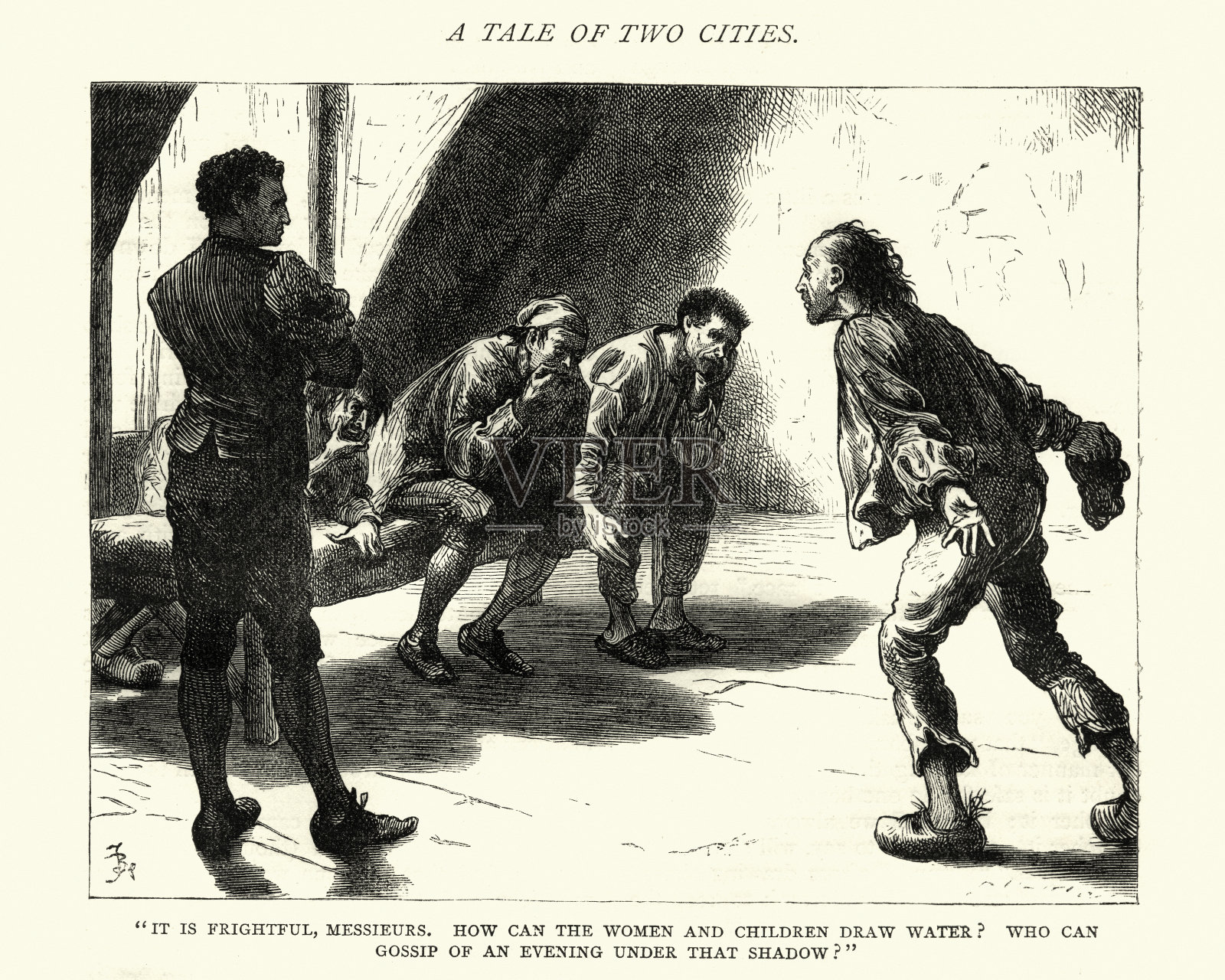狄更斯的《双城记》太可怕了，先生们插画图片素材