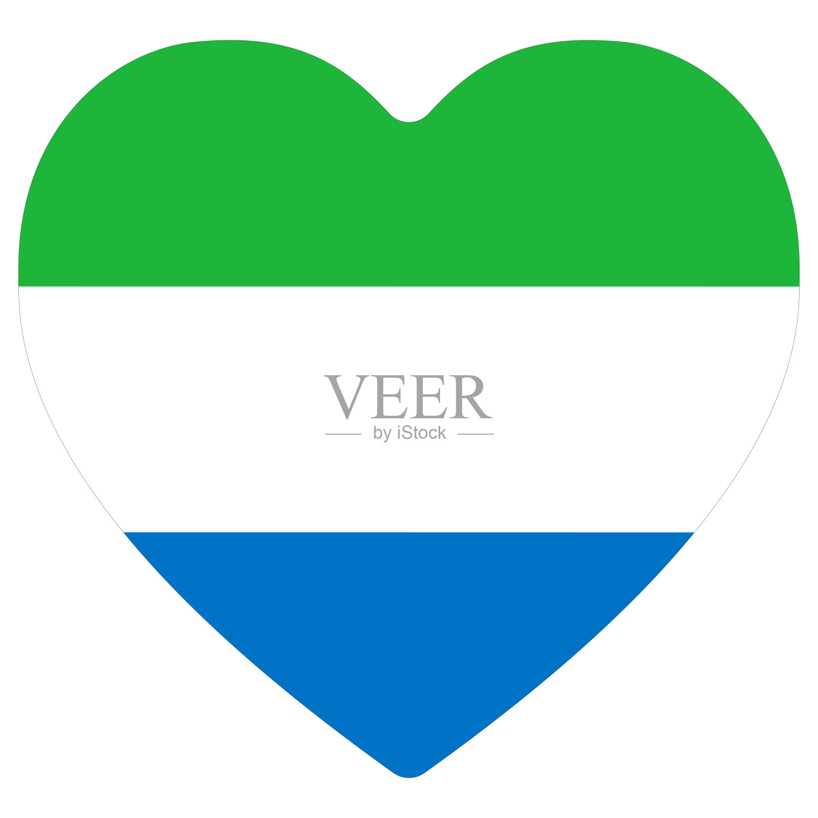 塞拉利昂国旗设计形状。塞拉利昂的标志性旗帜插画图片素材