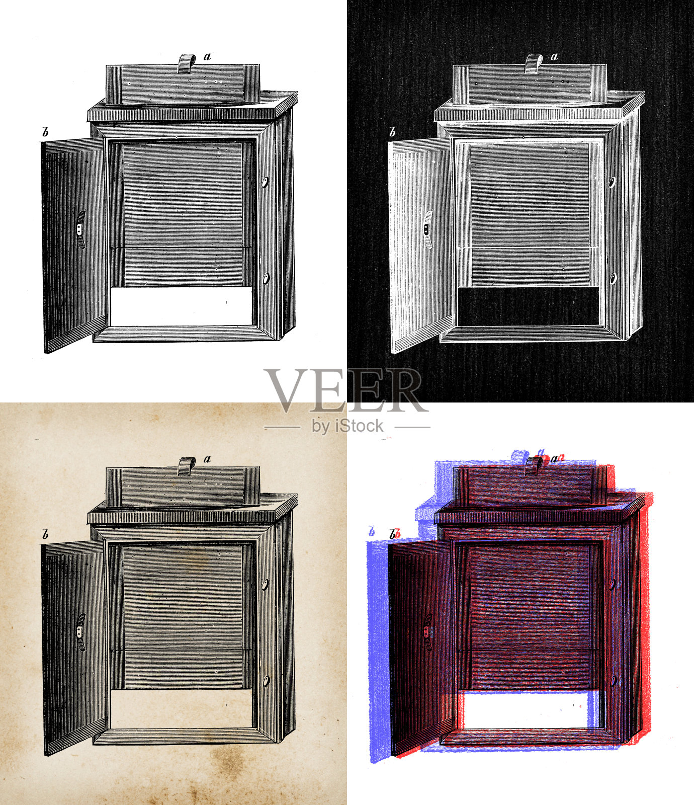 科学发现的古玩插图，摄影:摄影器材插画图片素材