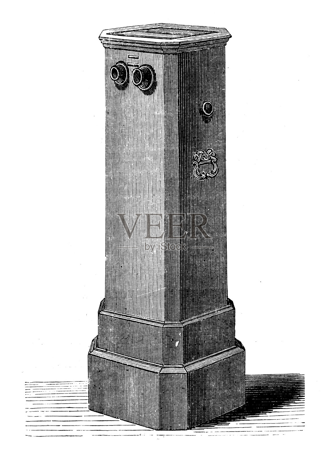 科学发现的古董插图、摄影术:立体摄影器材插画图片素材