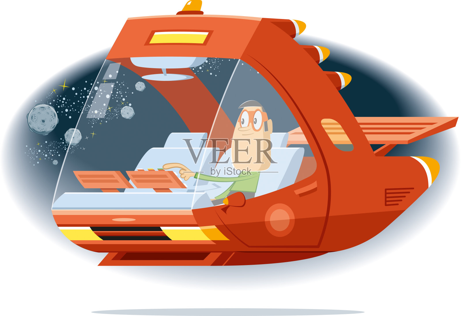 宇宙飞船插画图片素材