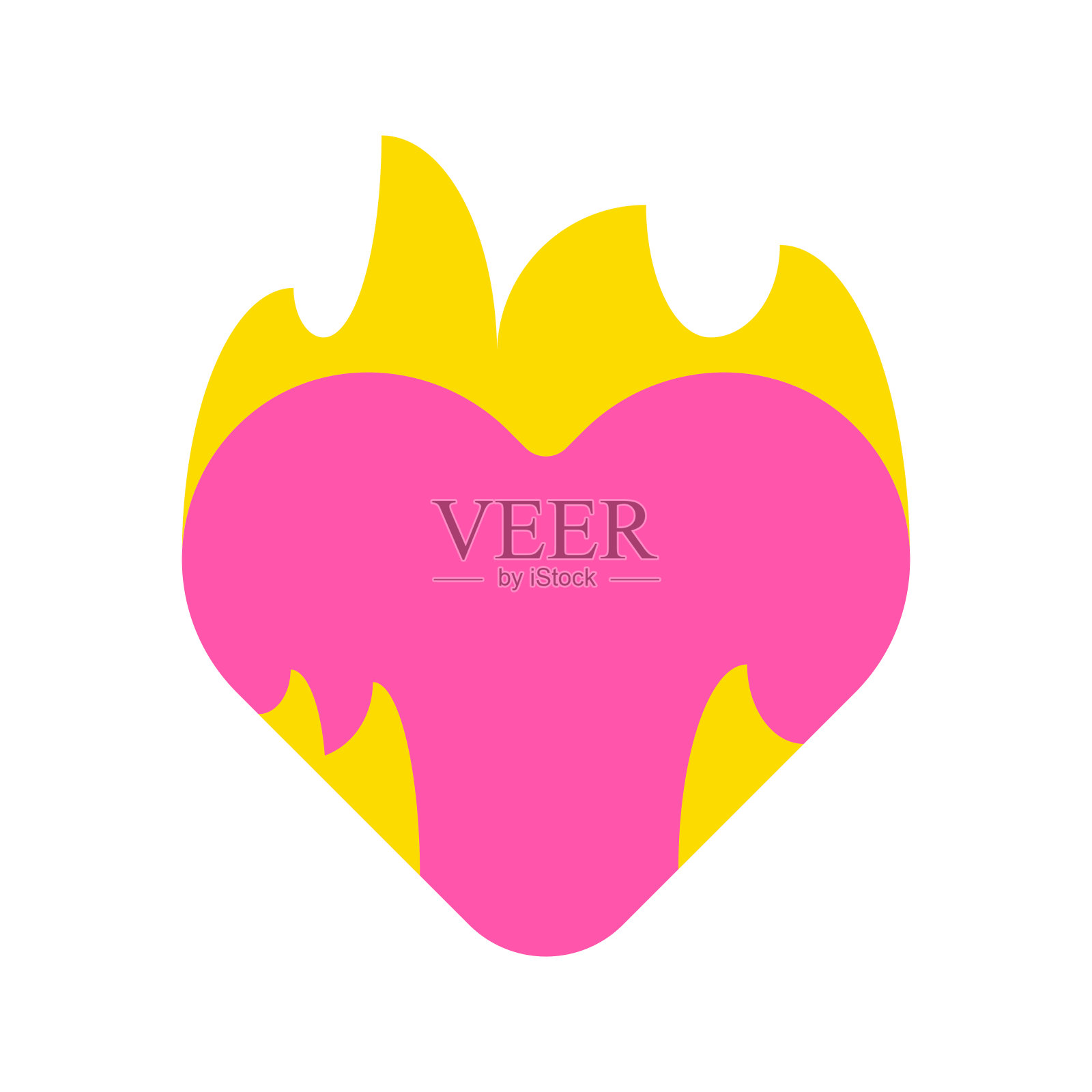 燃烧的爱心图标设计图标素材