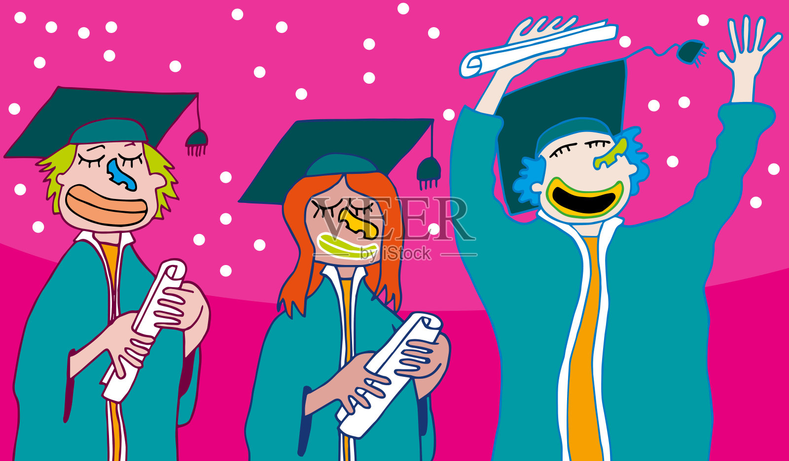 毕业生插画图片素材