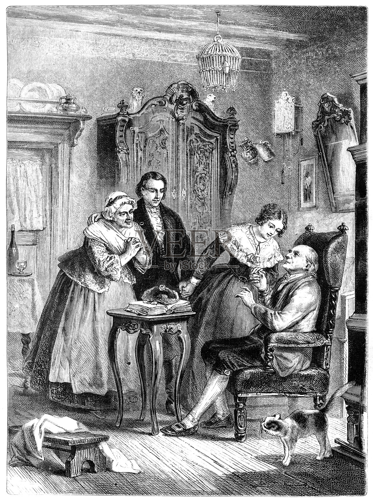 的七十岁生日插画图片素材